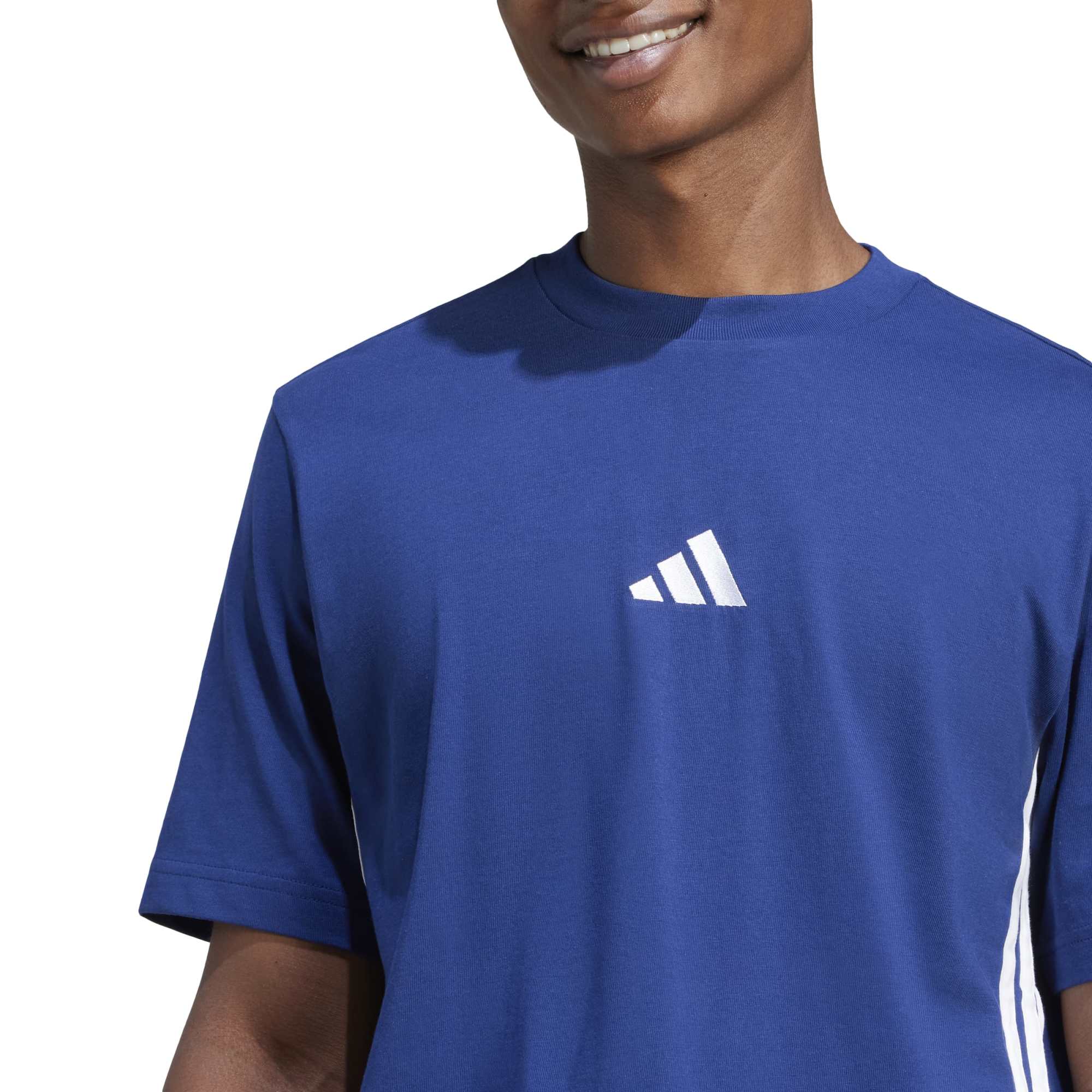 T-shirt Essentials 3-Stripes Single Jersey - Blu / Bianco