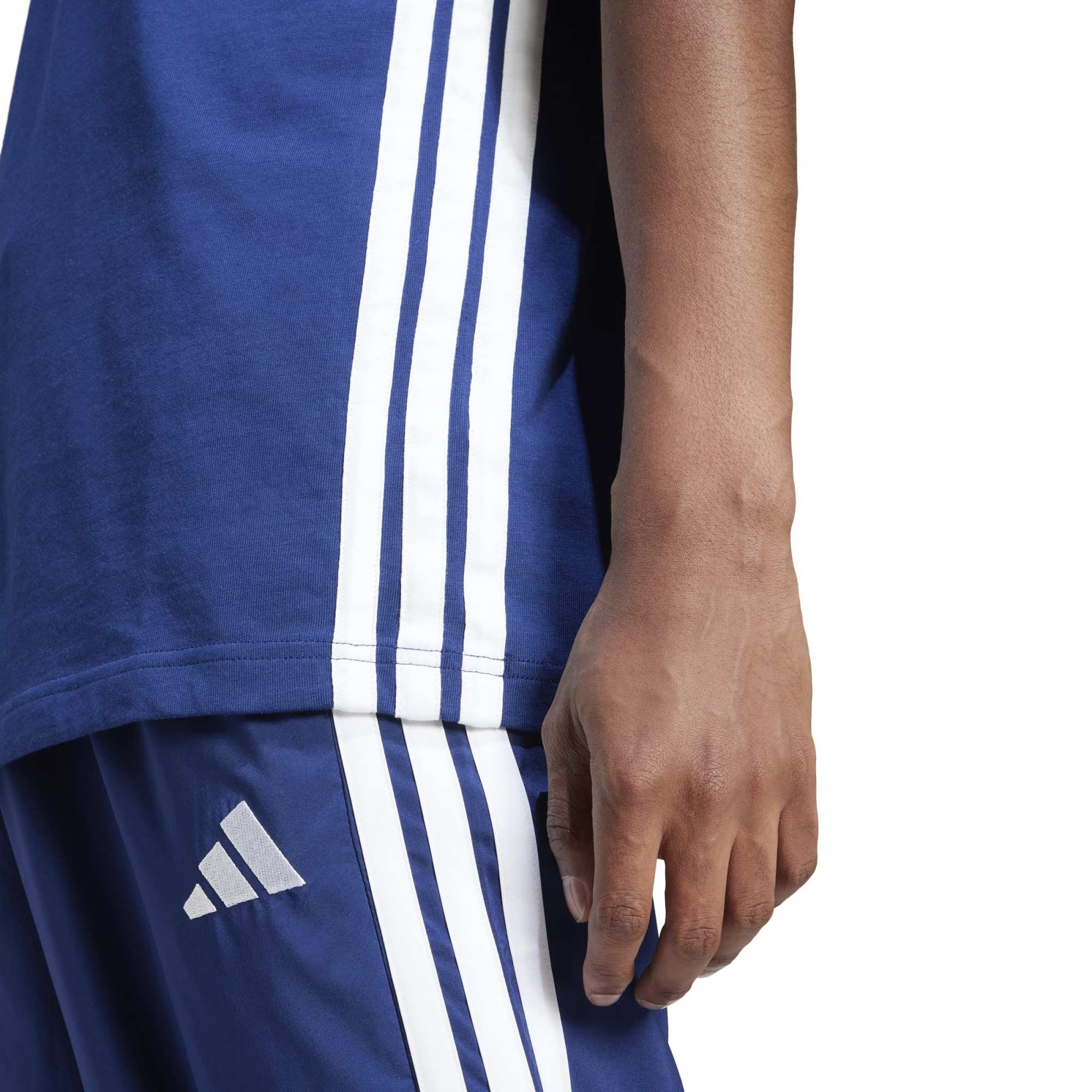 T-shirt Essentials 3-Stripes Single Jersey - Blu / Bianco