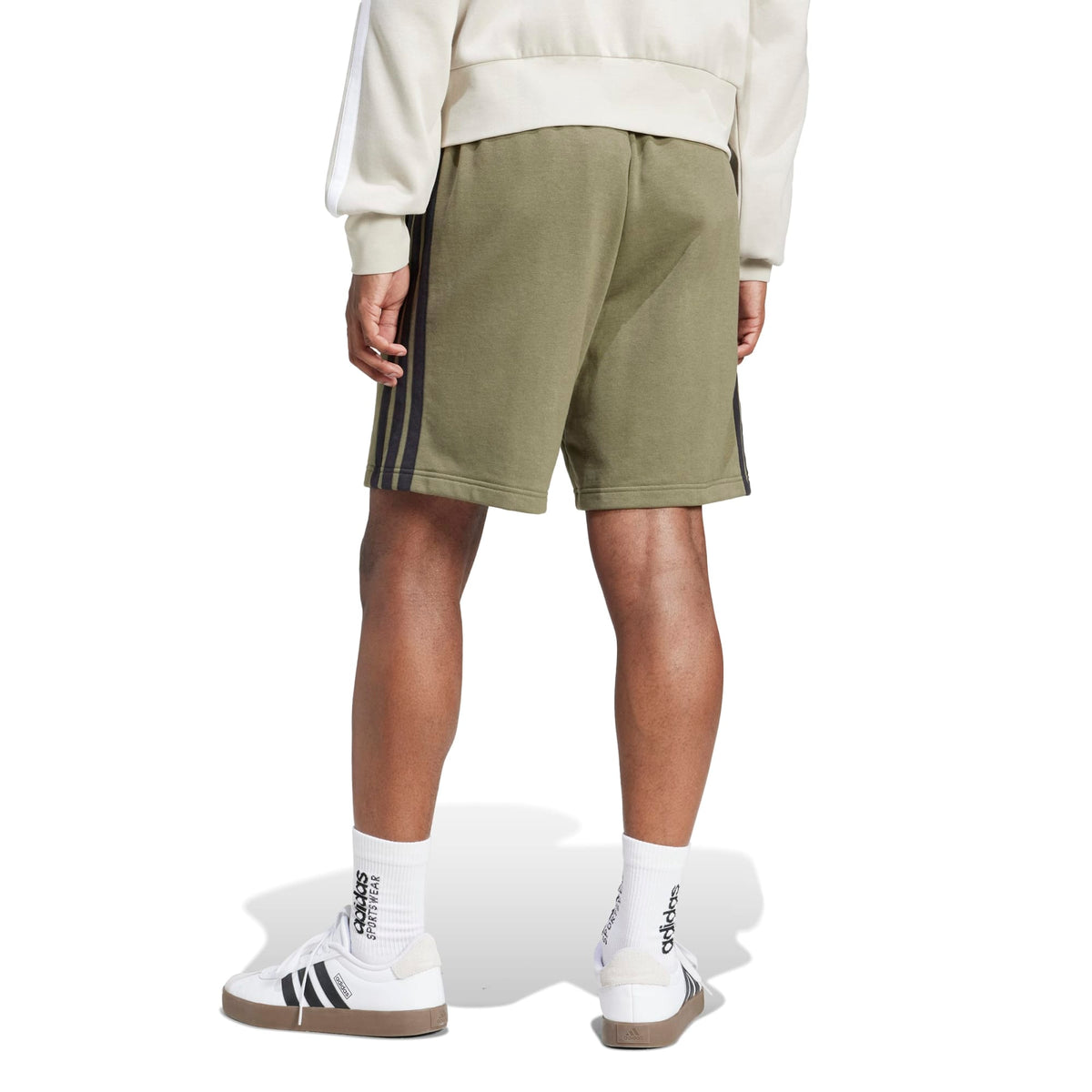 Short Essential 3-Stripes French Terry - Verde / Nero