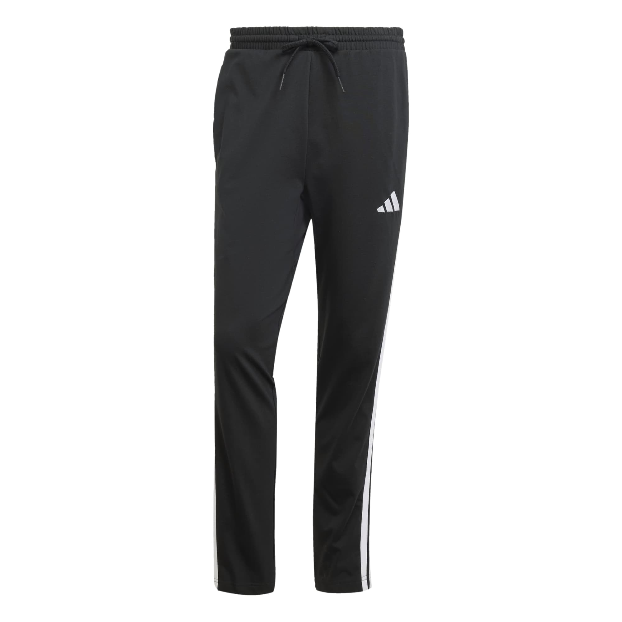 Pantaloni Essentials 3-Stripes Single Jersey - Nero / Bianco
