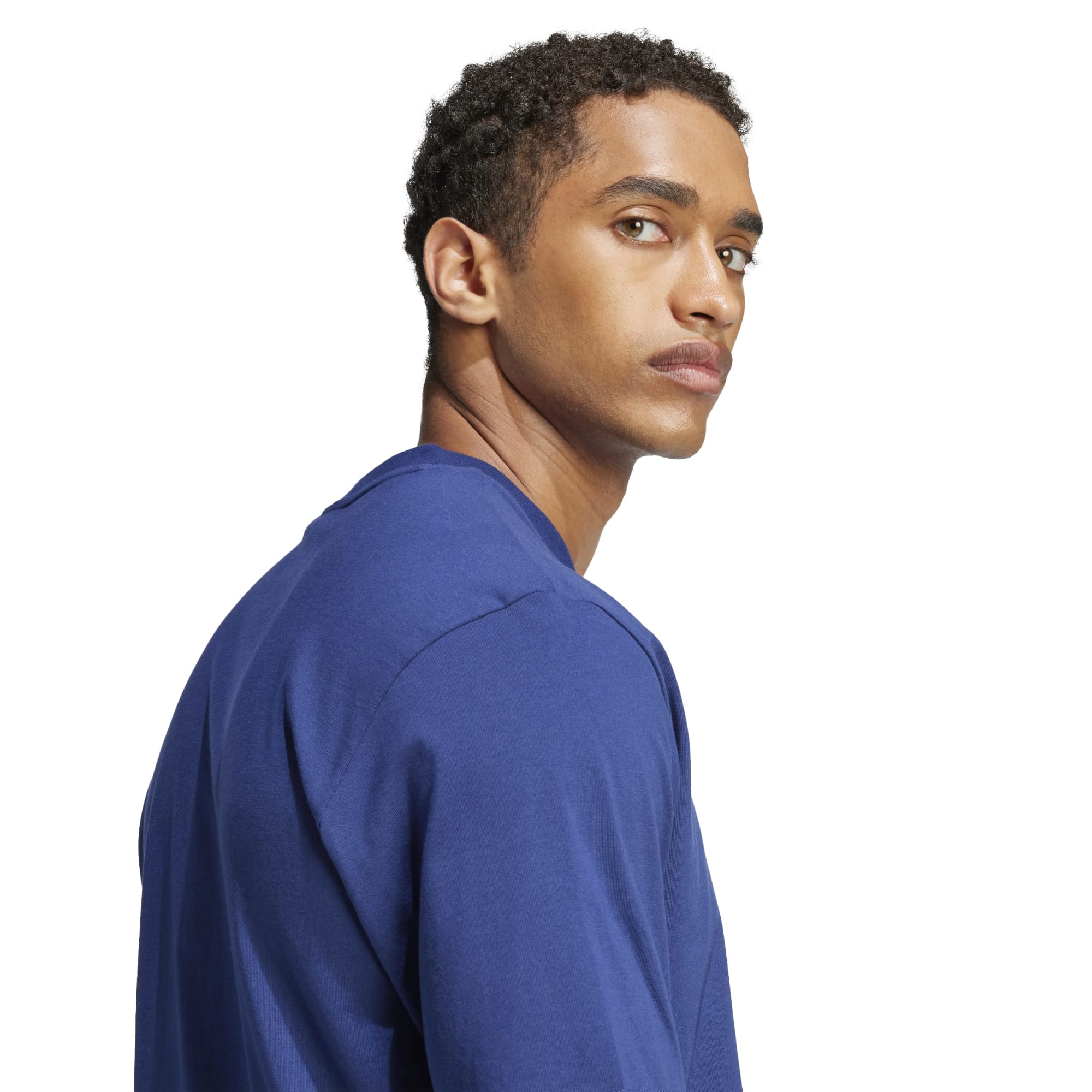 T-shirt Essentials Linear Single Jersey - Blu / Bianco (Dark Blue)