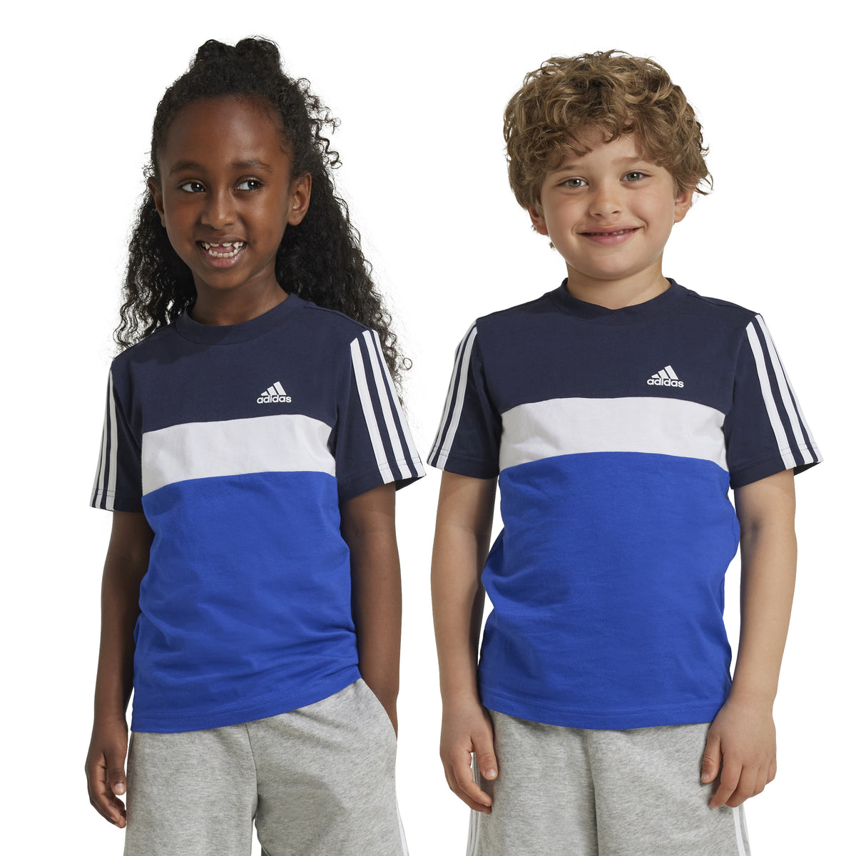 Adidas T-shirt Tiberio 3-Stripes Colorblock Cotton Blu