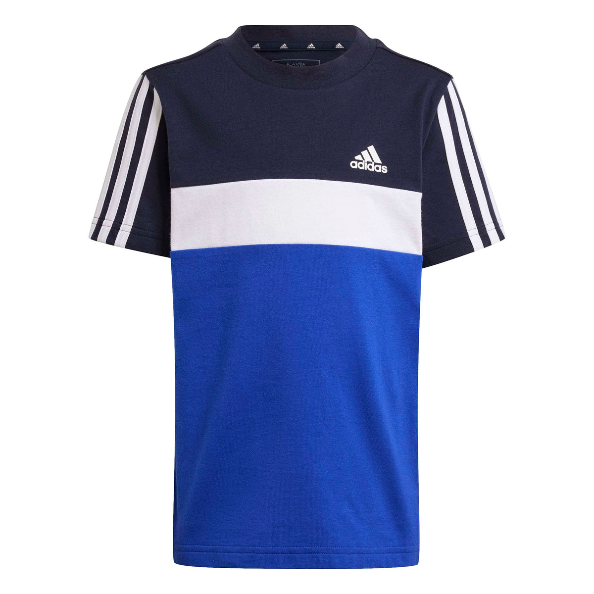 Adidas T-shirt Tiberio 3-Stripes Colorblock Cotton Blu