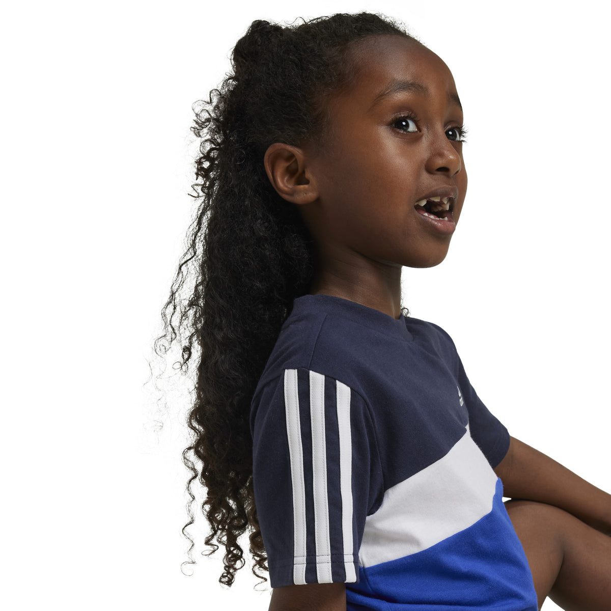 Adidas T-shirt Tiberio 3-Stripes Colorblock Cotton Blu