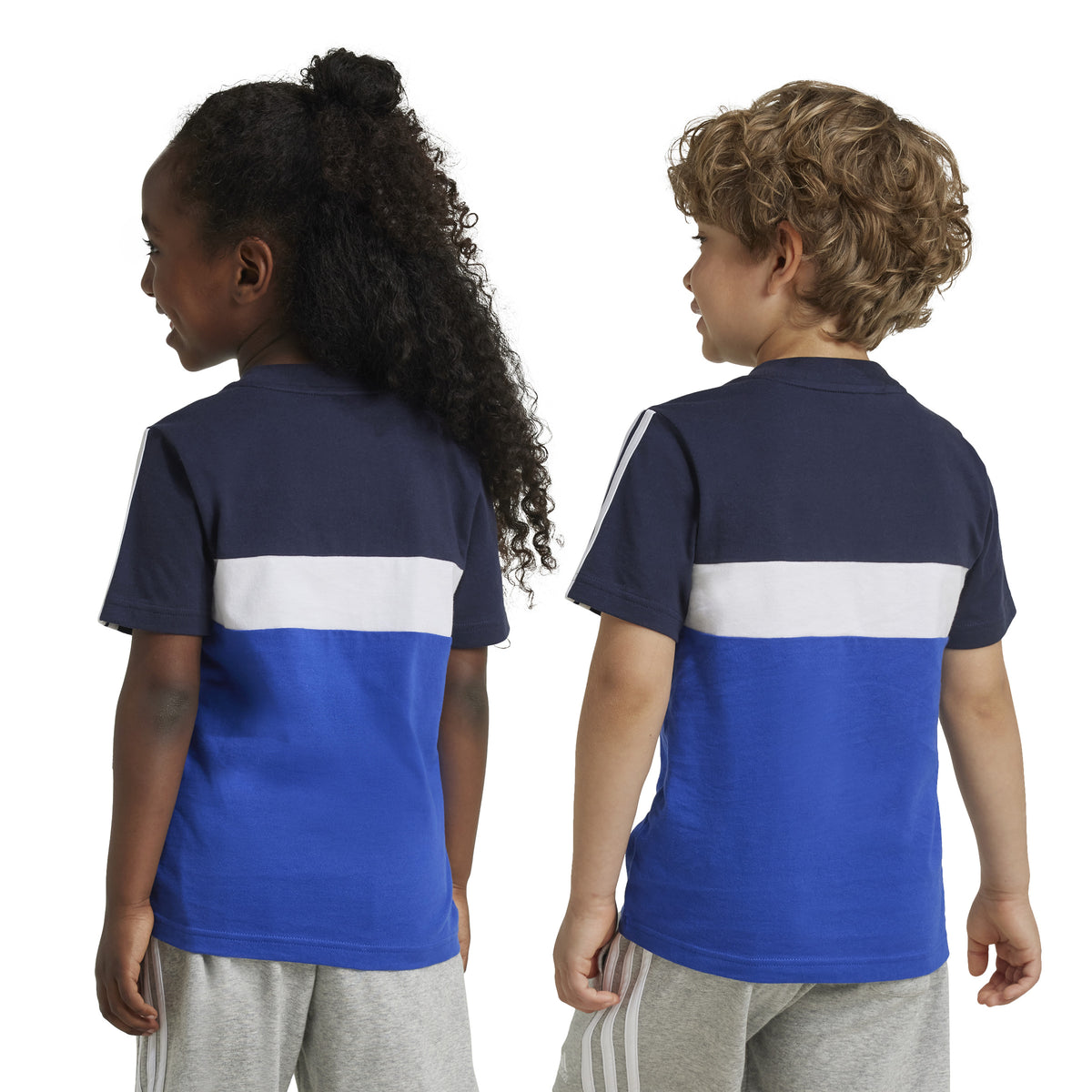 Adidas T-shirt Tiberio 3-Stripes Colorblock Cotton Blu