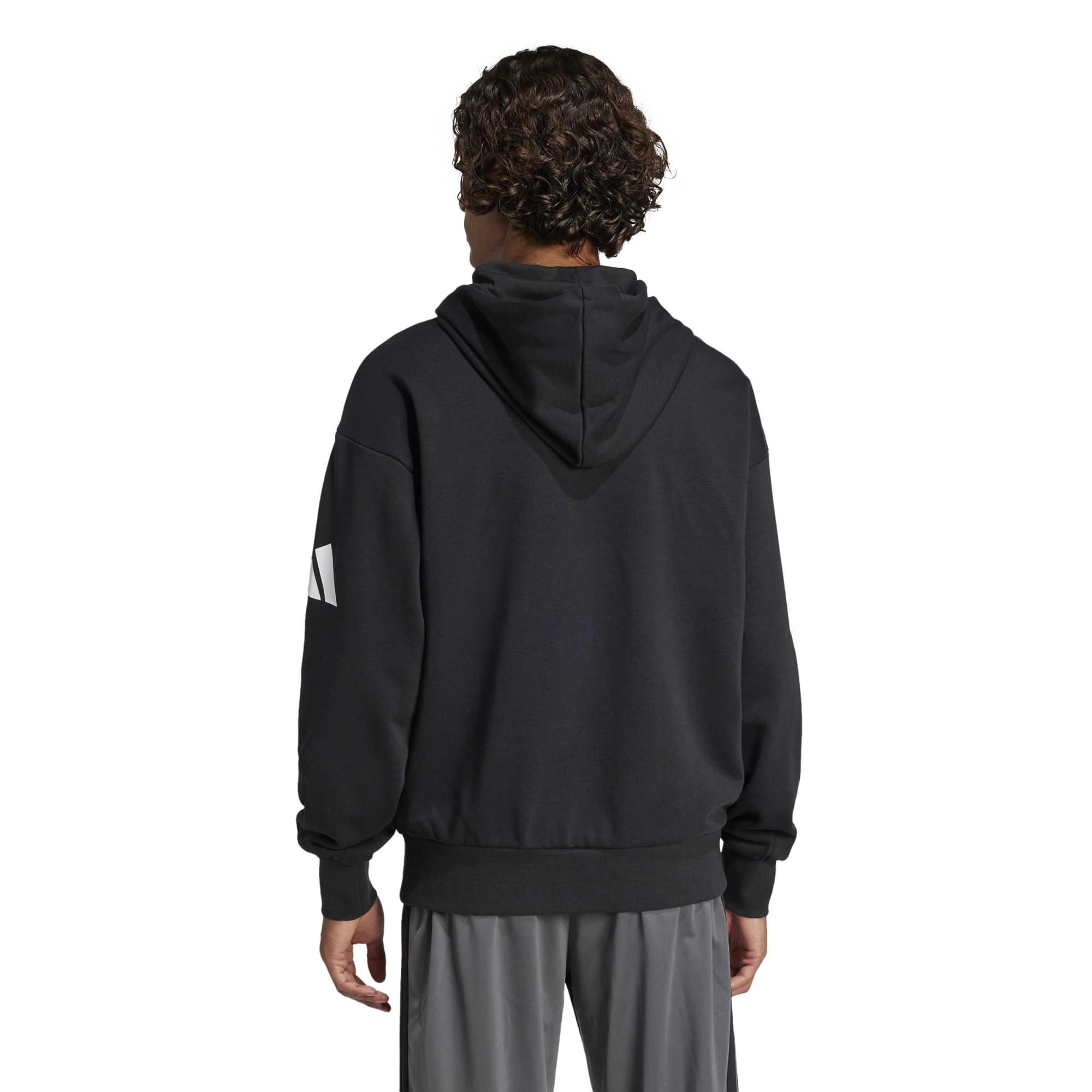 Felpa con cappuccio Essentials Loose-Fit 3 Bar Logo French Terry - Nero / Bianco