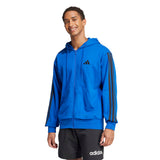 Felpa con Cappuccio Essentials 3-Stripes French Terry Full-zip - Blu
