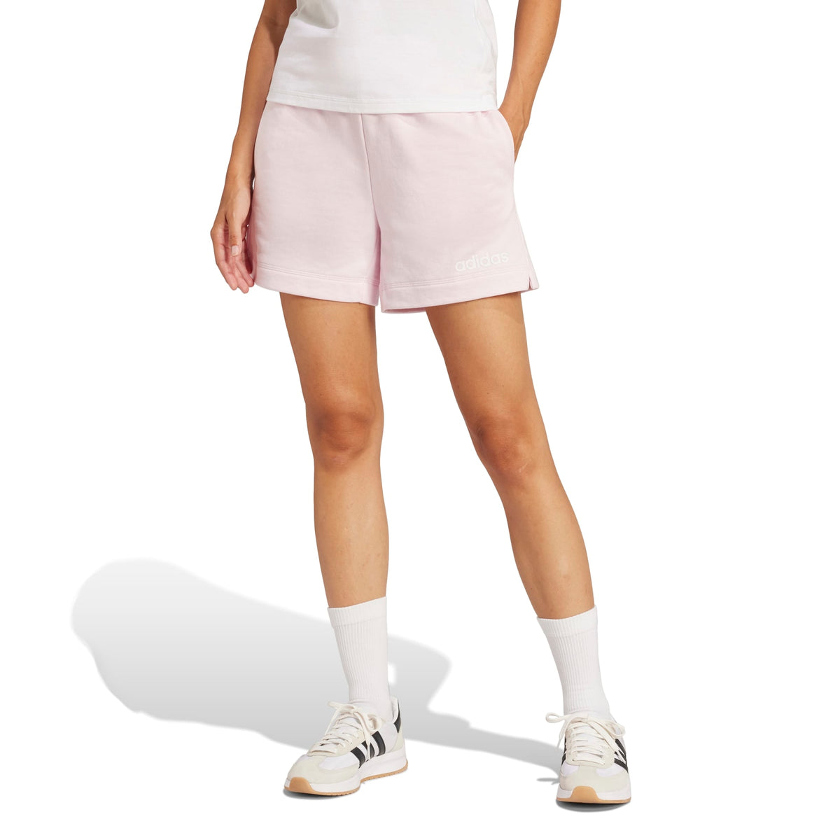 Short Essentials Linear French Terry - Rosa / Bianco (Clear Pink)