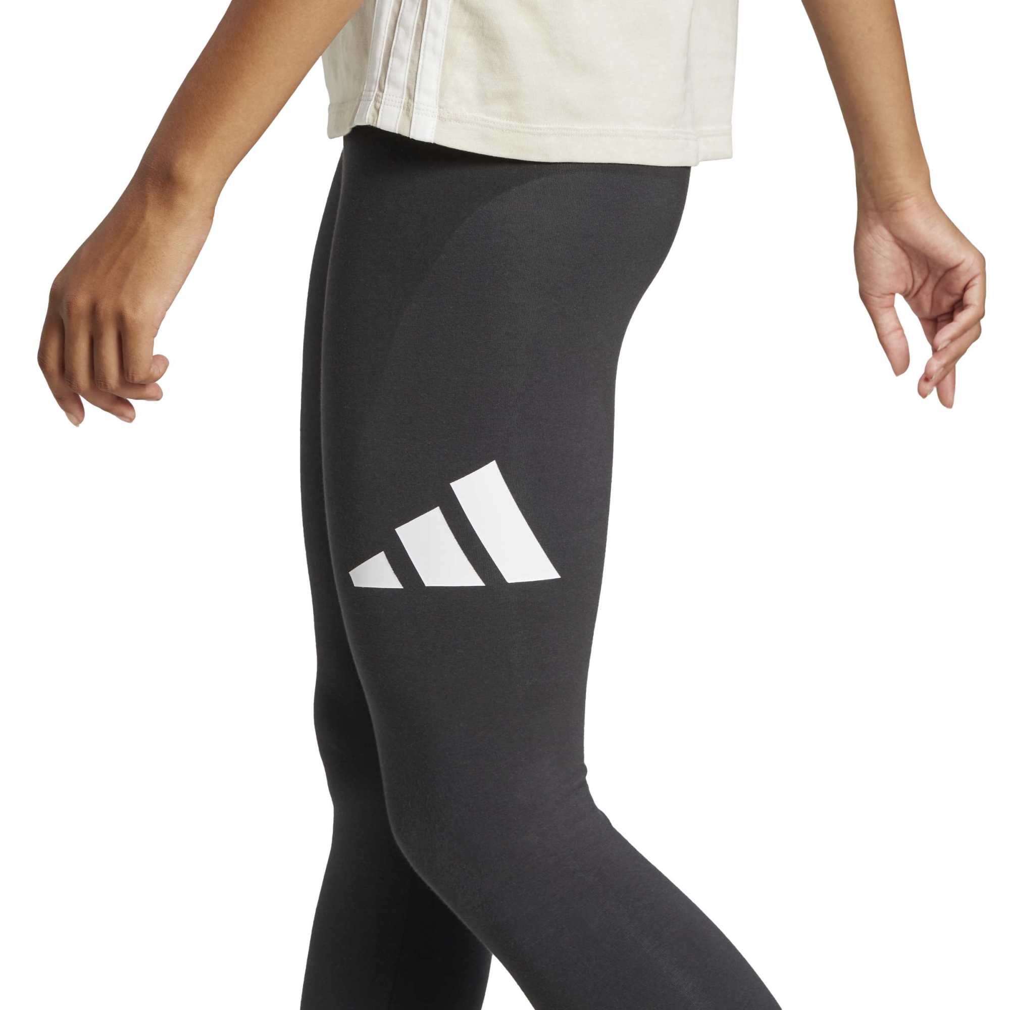 Leggings Essentials Big Logo Cotton - Nero / Bianco