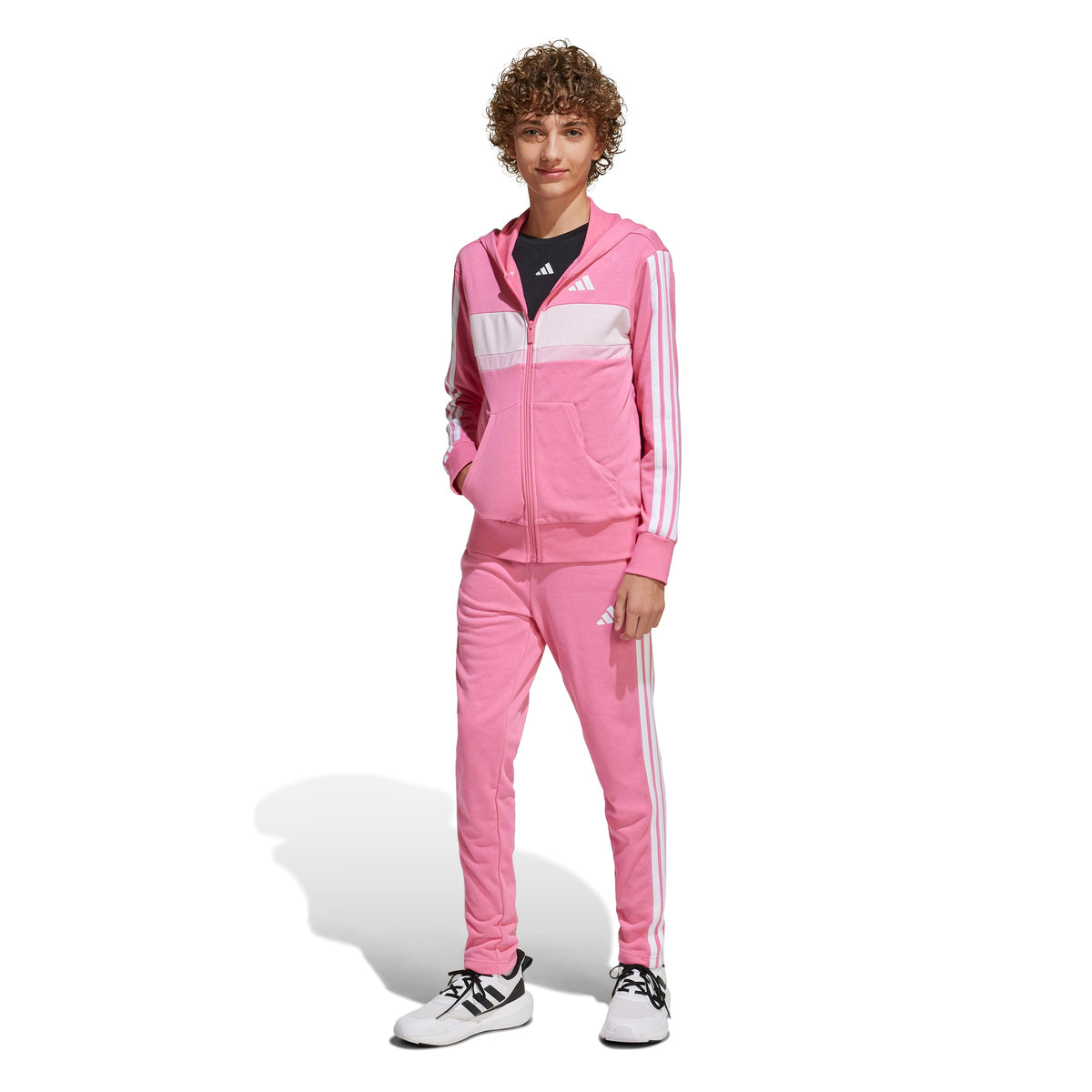 Adidas Tuta Seasonal Essentials Tiberio 3-Stripes French Terry Junior Rosa