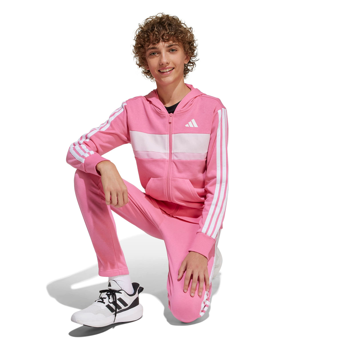 Adidas Tuta Seasonal Essentials Tiberio 3-Stripes French Terry Junior Rosa