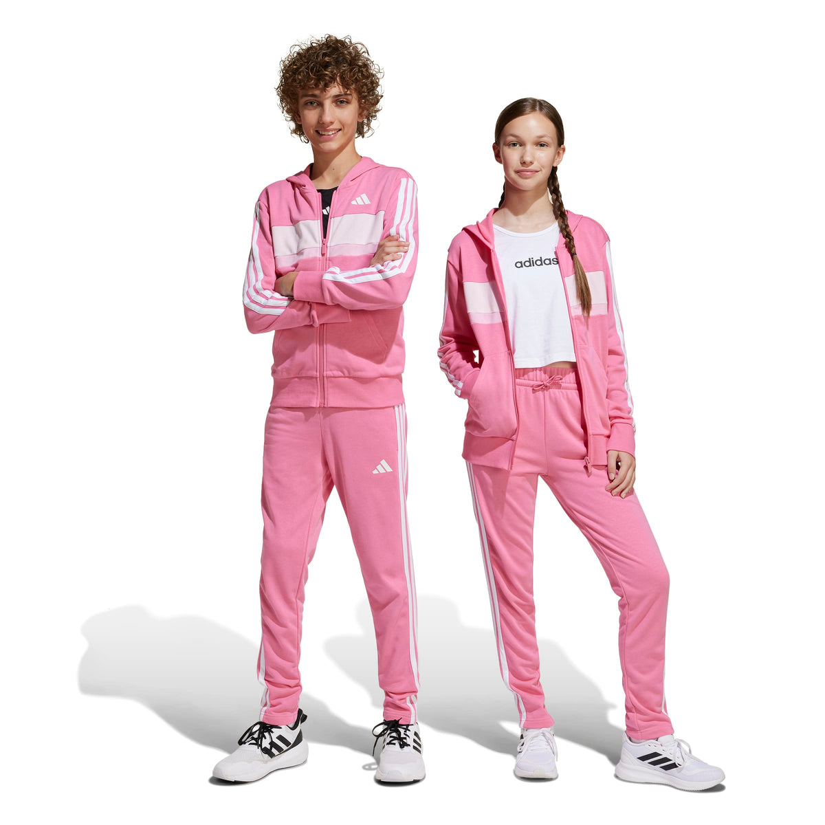 Adidas Tuta Seasonal Essentials Tiberio 3-Stripes French Terry Junior Rosa