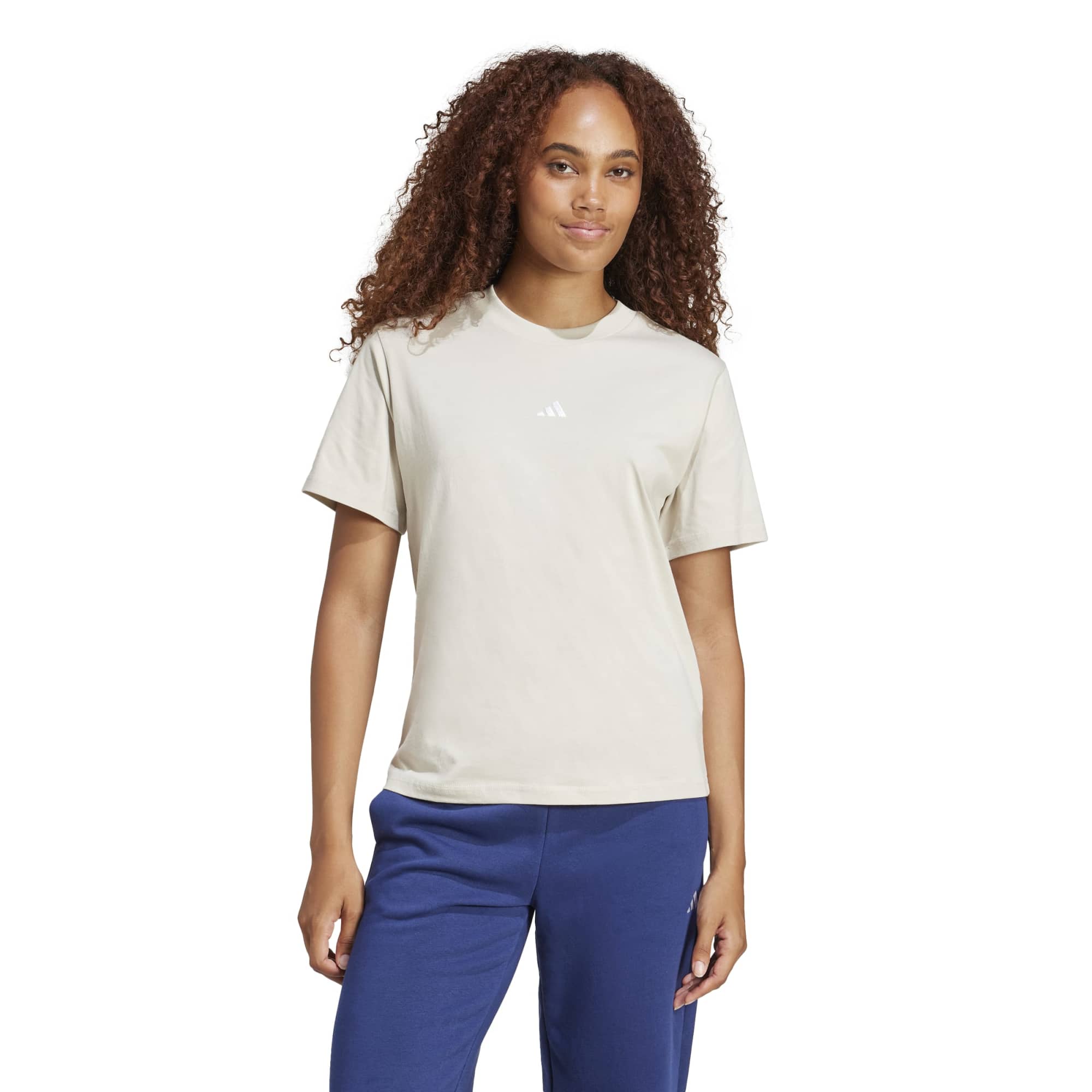 T-shirt Essentials Small Logo Cotton - Beige / Bianco