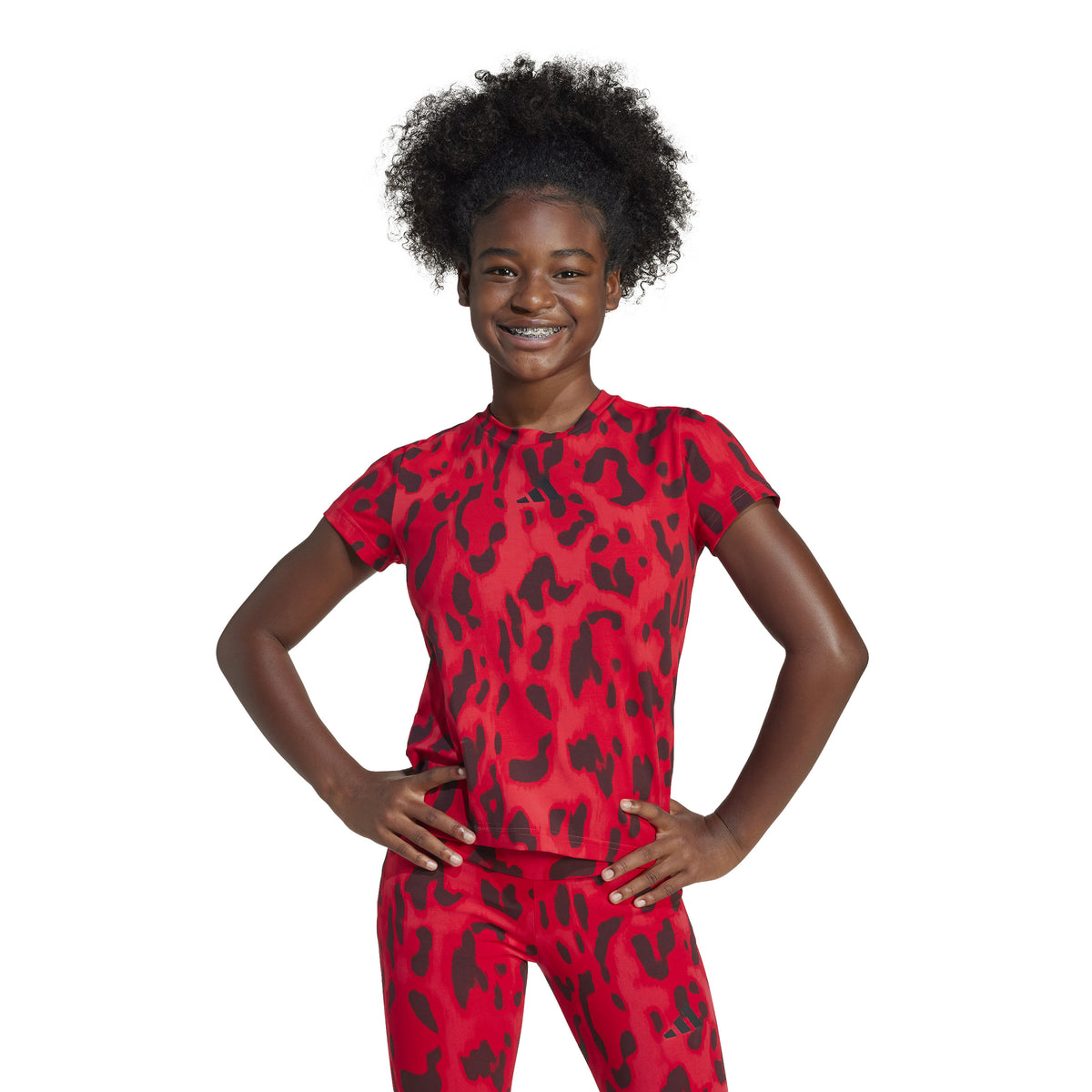 Adidas T-shirt con Stampa All-over Future Icons Rosso