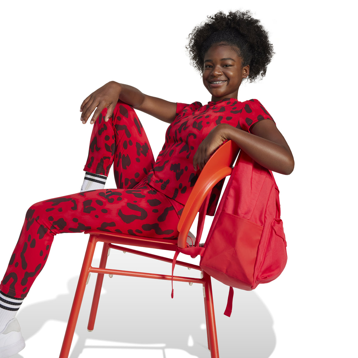 Adidas T-shirt con Stampa All-over Future Icons Rosso