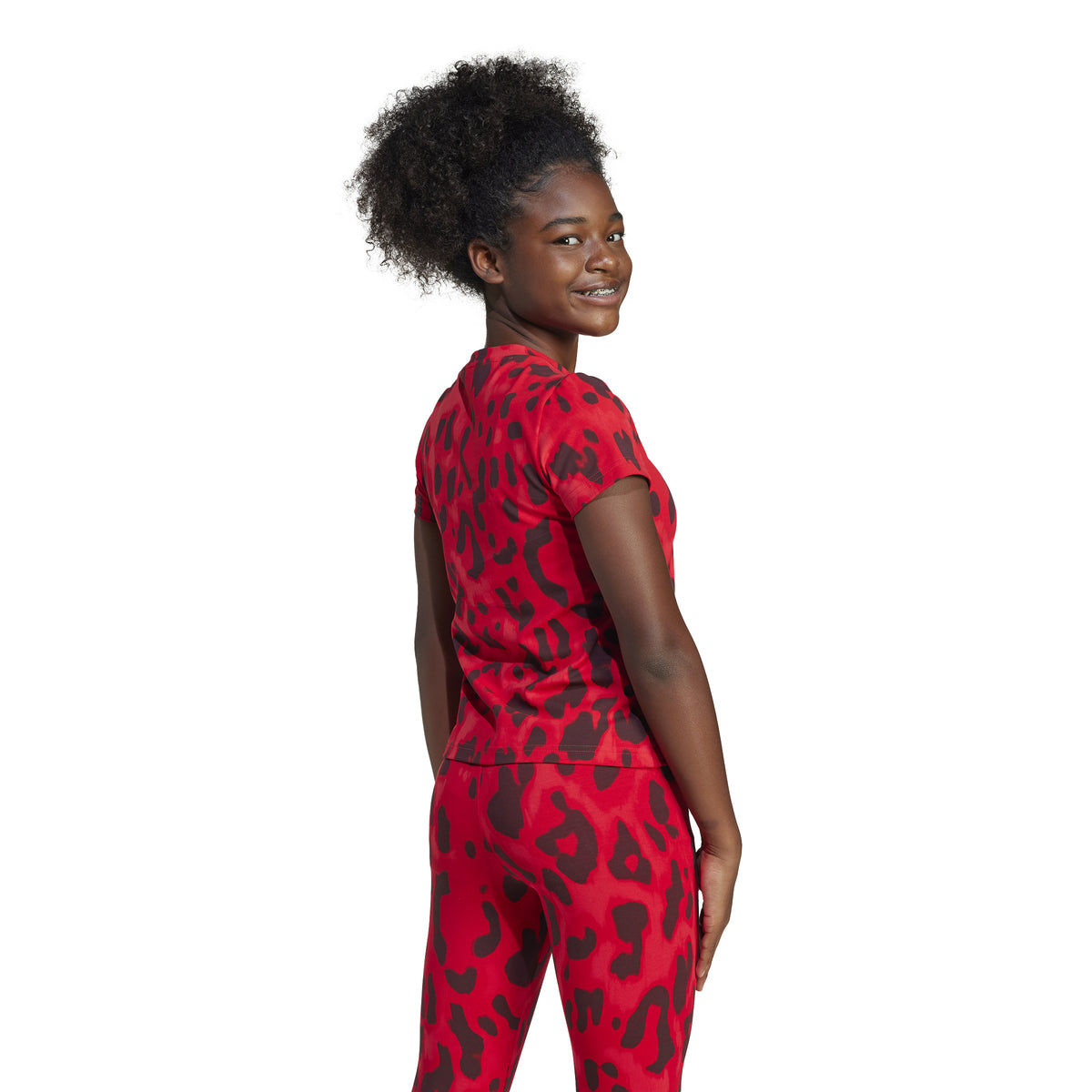Adidas T-shirt con Stampa All-over Future Icons Rosso