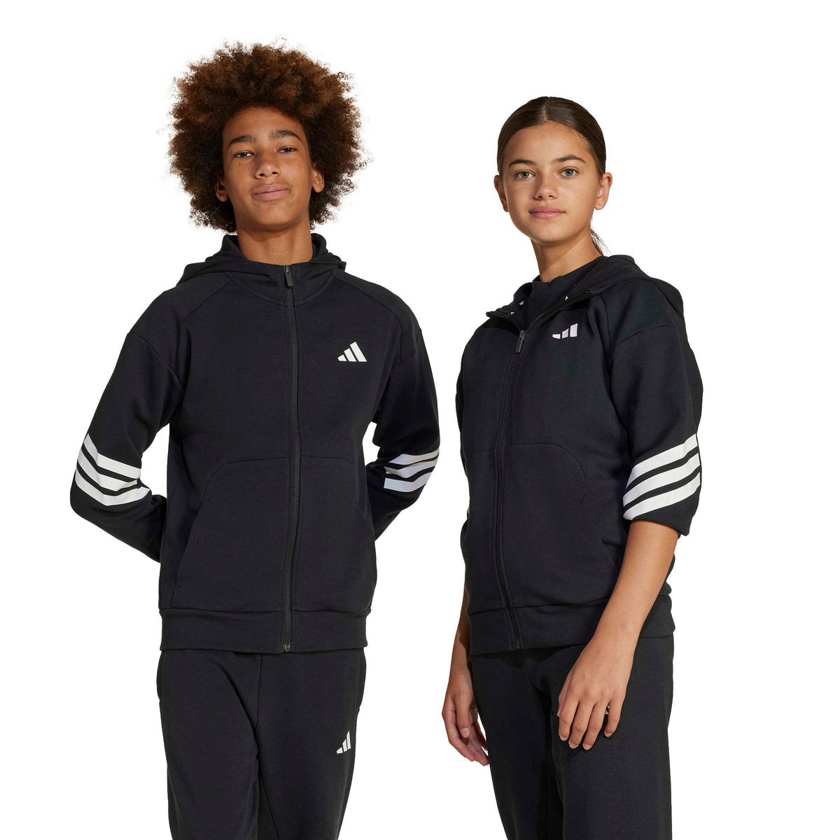 Adidas Giacca da Allenamento Future Icons 3-Stripes Full-zip Hooded Junior Nero