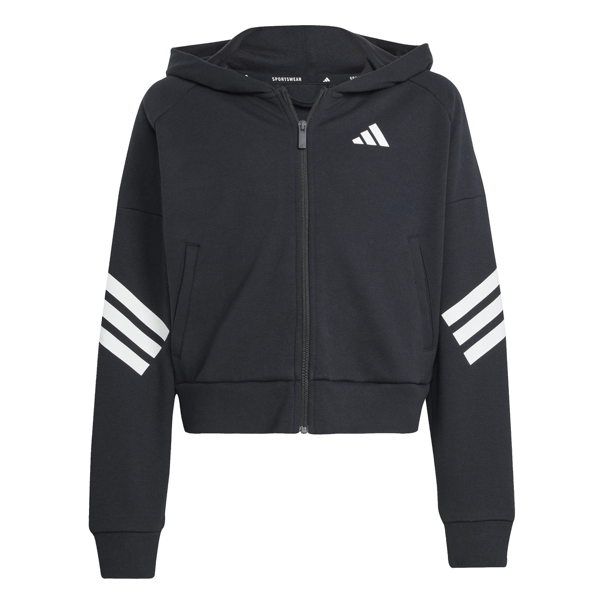 Adidas Giacca da Allenamento Future Icons 3-Stripes Full-zip Hooded Junior Nero