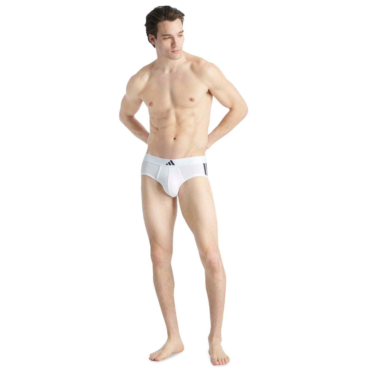 Adidas Slip Active Flex Cotton 3-Stripes Low Rise Bianco