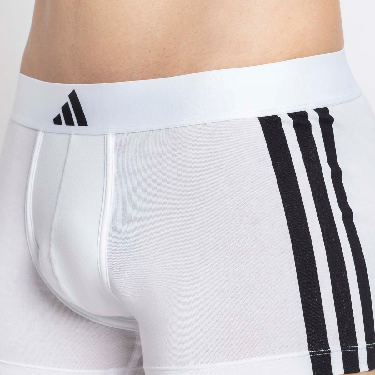 Adidas Boxer Active Flex Cotton 3-Stripes Low Rise Bianco