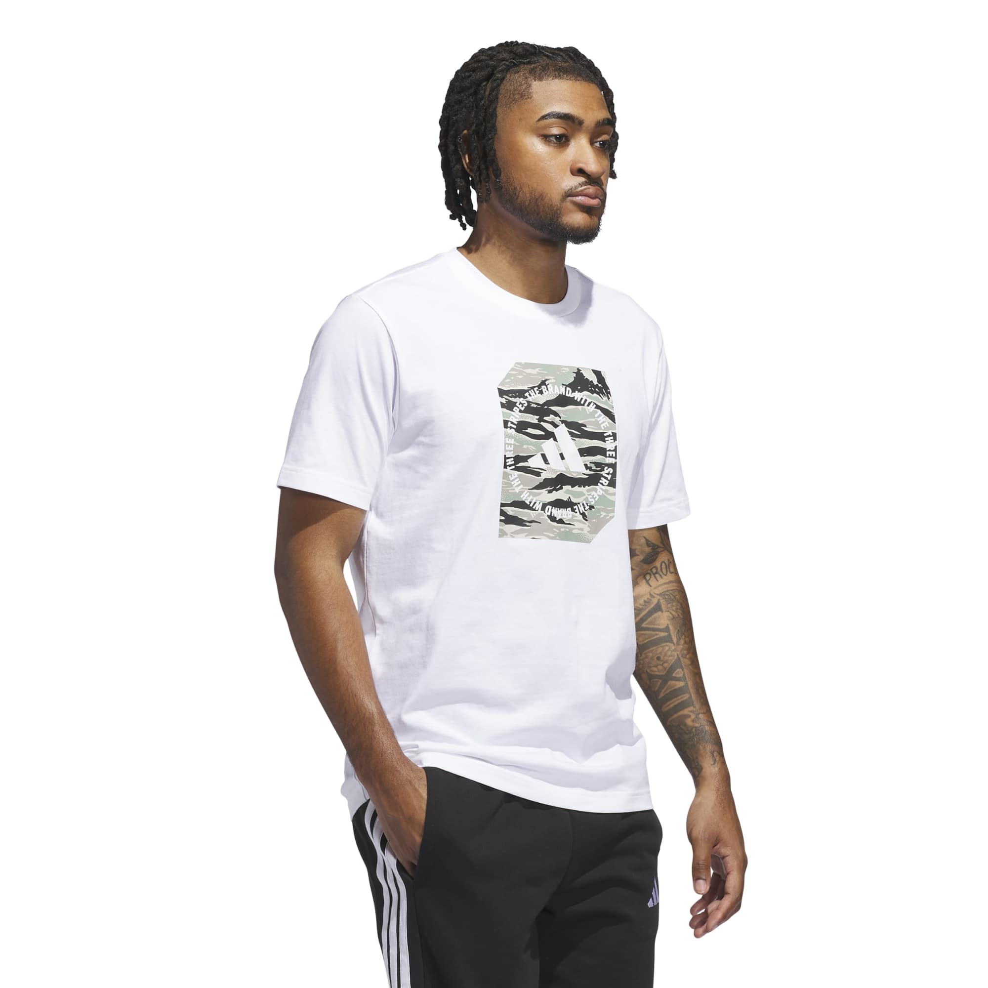 T-shirt Camo Shape Graphic - Bianco / Beige