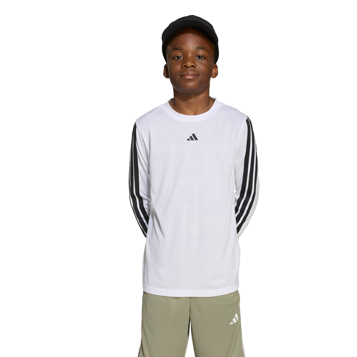 Adidas Train Essentials A Maniche Lunghe Per Bambini Bianco