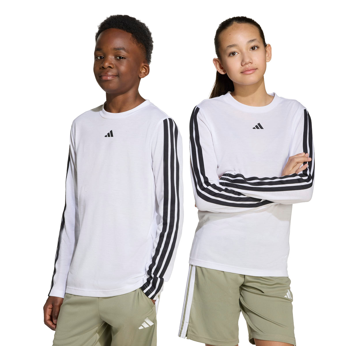 Adidas Train Essentials A Maniche Lunghe Per Bambini Bianco
