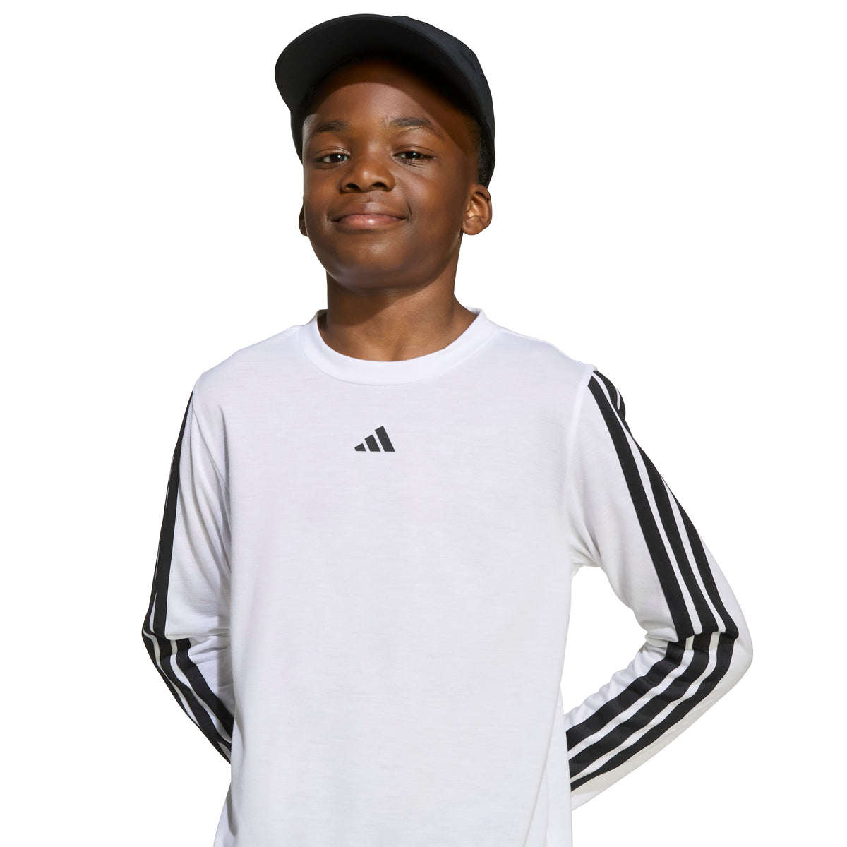 Adidas Train Essentials A Maniche Lunghe Per Bambini Bianco