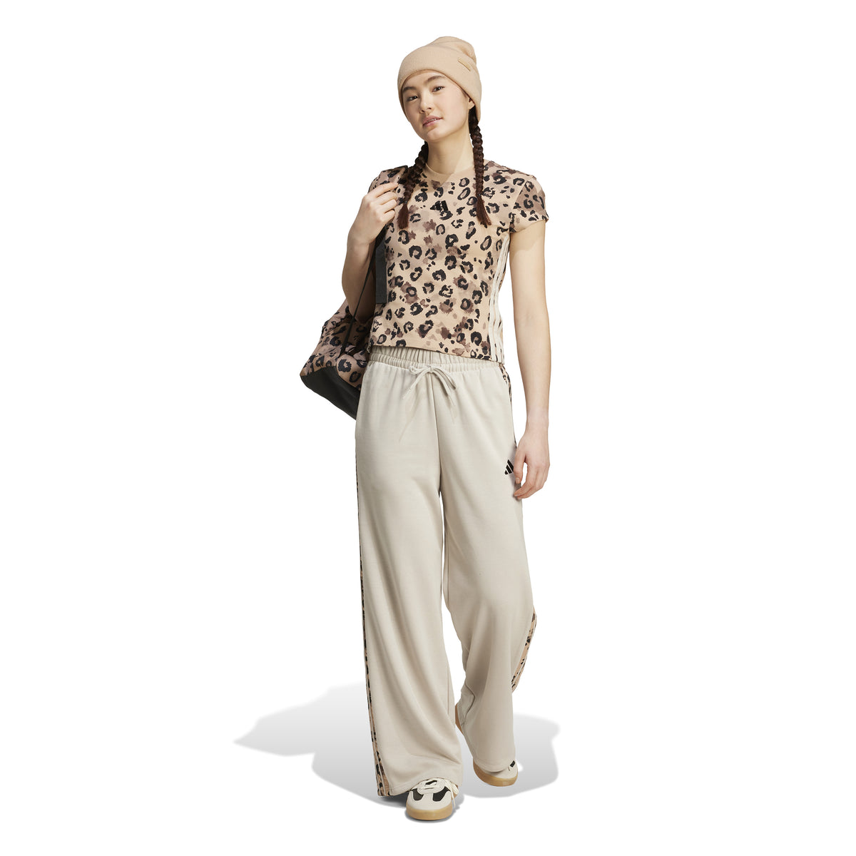 Adidas T-shirt Stampa Animalier 3 Strisce Multicolore