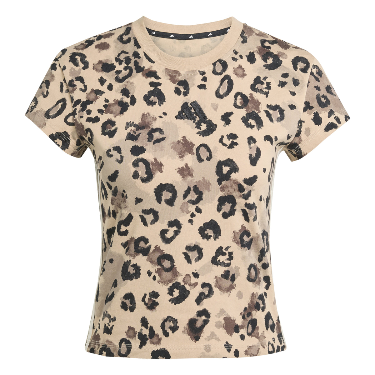 Adidas T-shirt Stampa Animalier 3 Strisce Multicolore
