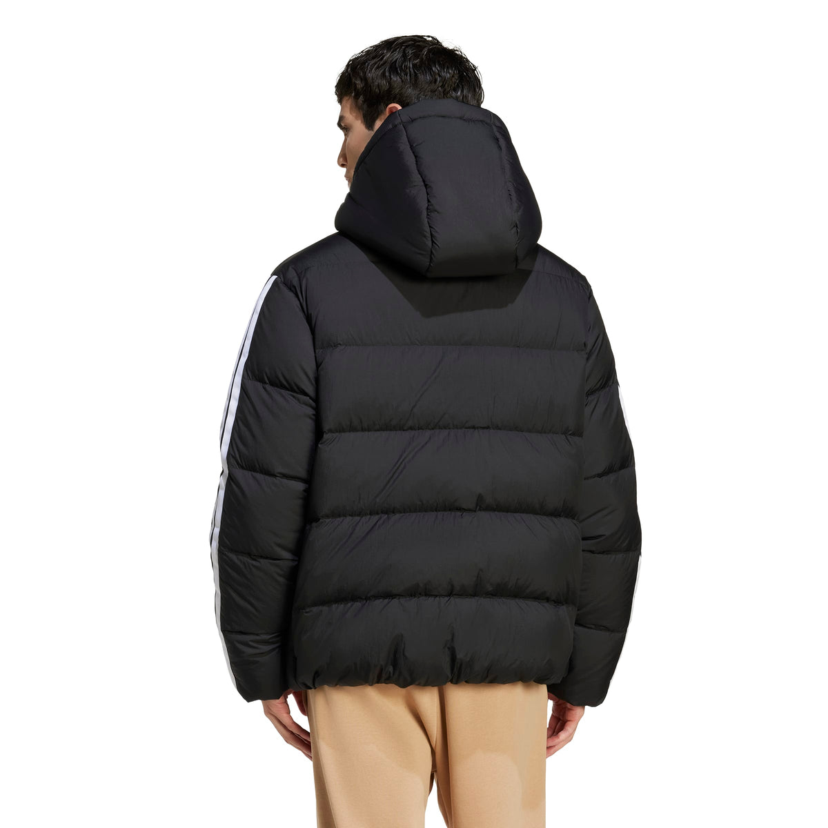 Adidas Essentials Climawarm Giacca Piumino con Cappuccio 3 Strisce Nero