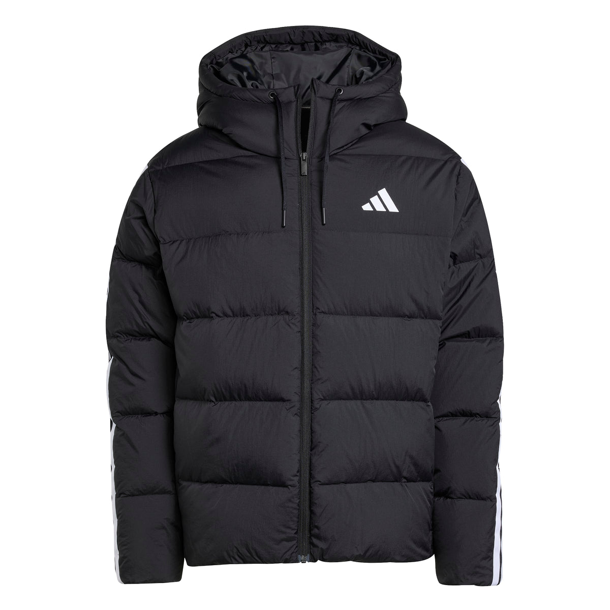 Adidas Essentials Climawarm Giacca Piumino con Cappuccio 3 Strisce Nero