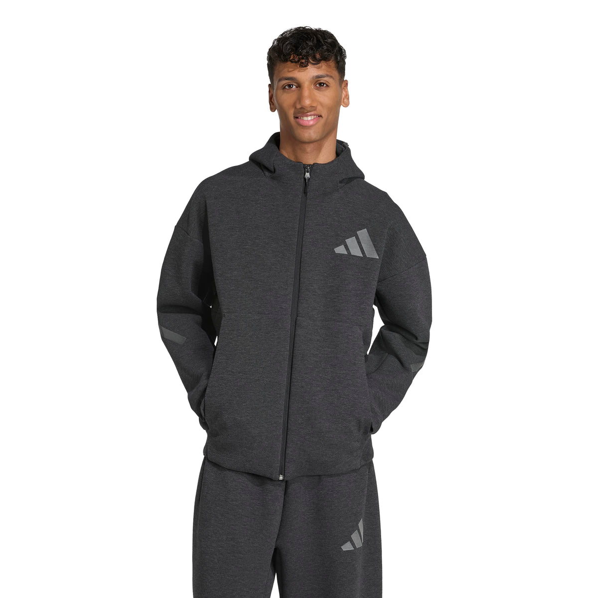 Adidas Z.n.e. Felpa con Cappuccio Premium A Zip Intera Nero