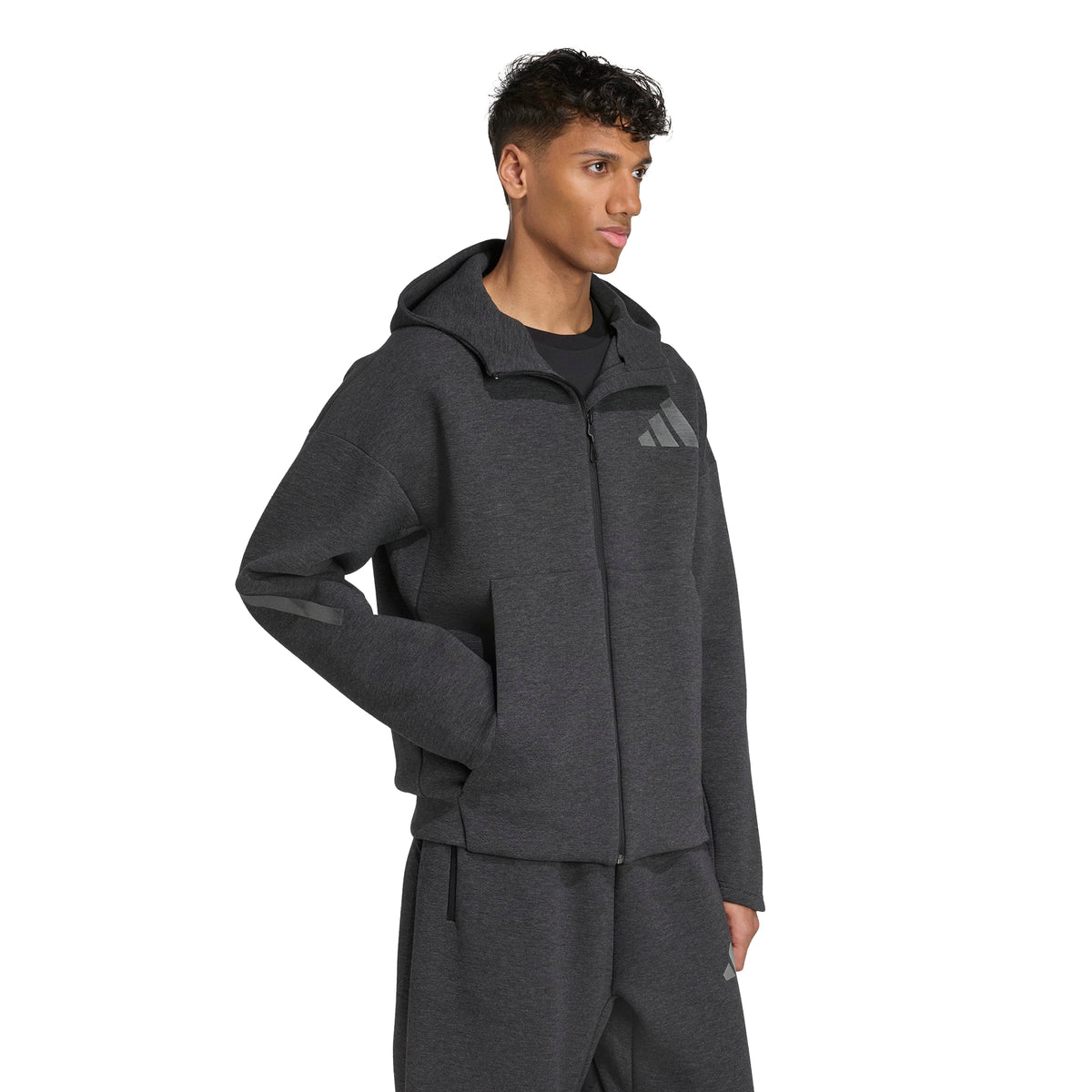 Adidas Z.n.e. Felpa con Cappuccio Premium A Zip Intera Nero