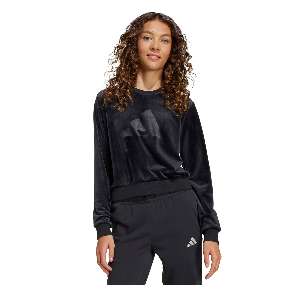 Adidas Felpa Corta da Donna Holiday Glam Nero