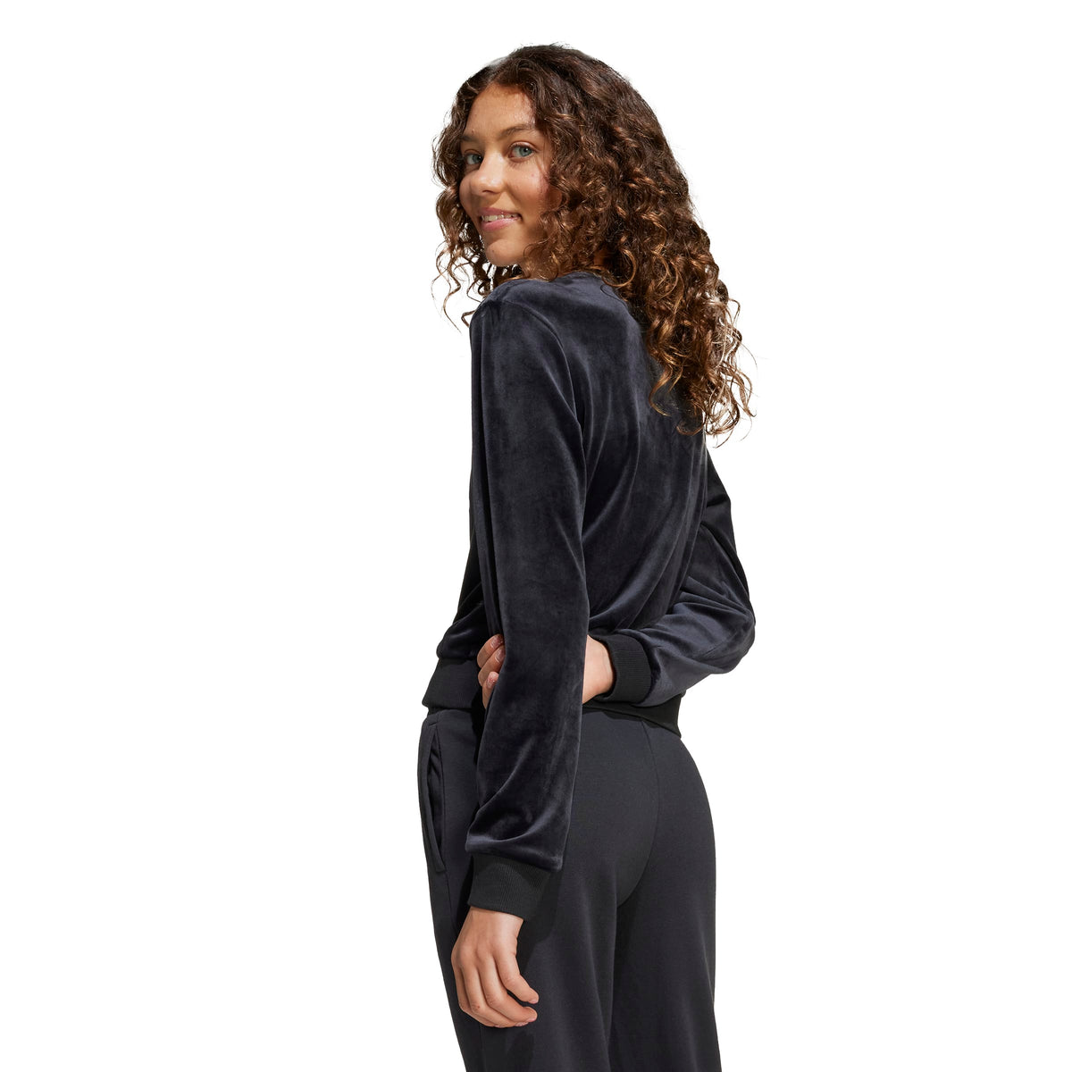 Adidas Felpa Corta da Donna Holiday Glam Nero