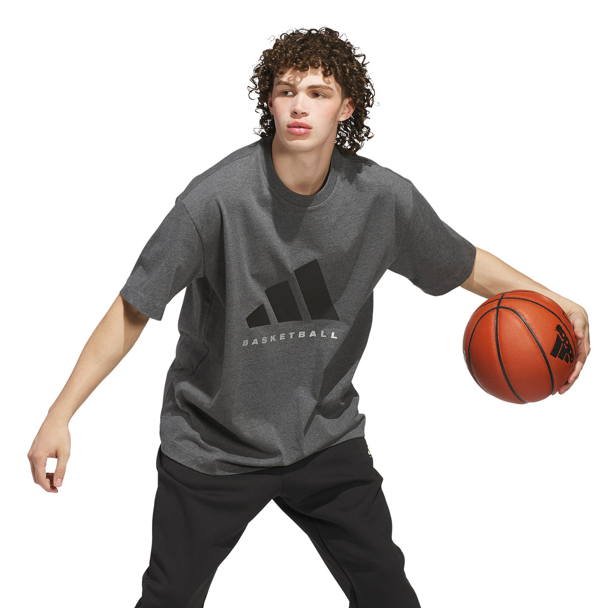 Adidas T-shirt Basketball Grigio