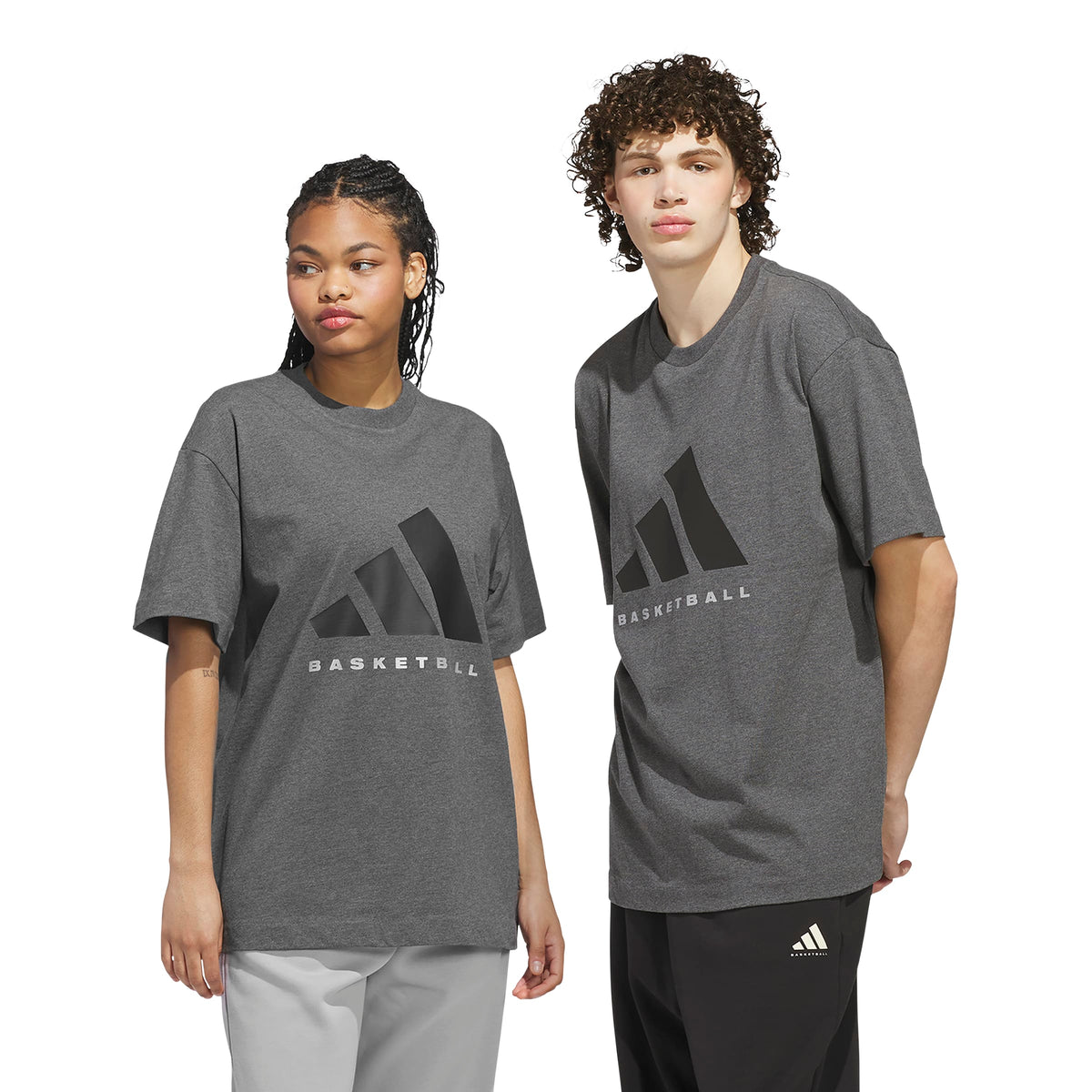 Adidas T-shirt Basketball Grigio