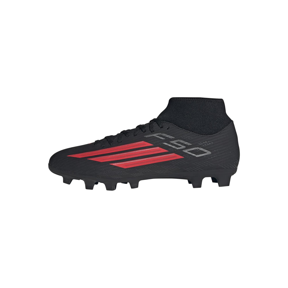 Scarpe da calcio F50 CLUB mid-cut per terreni naturali compatti/multiterreno - Nero / Rosso