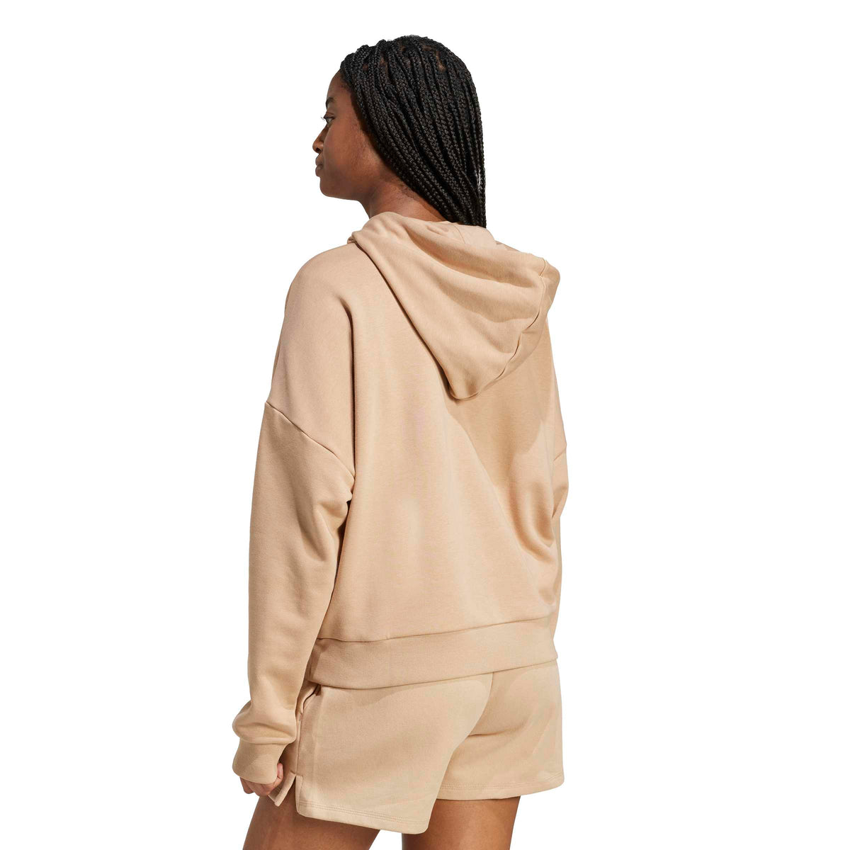 Adidas Felpa con Cappuccio Essentials Big Logo French Terry Loose Marrone