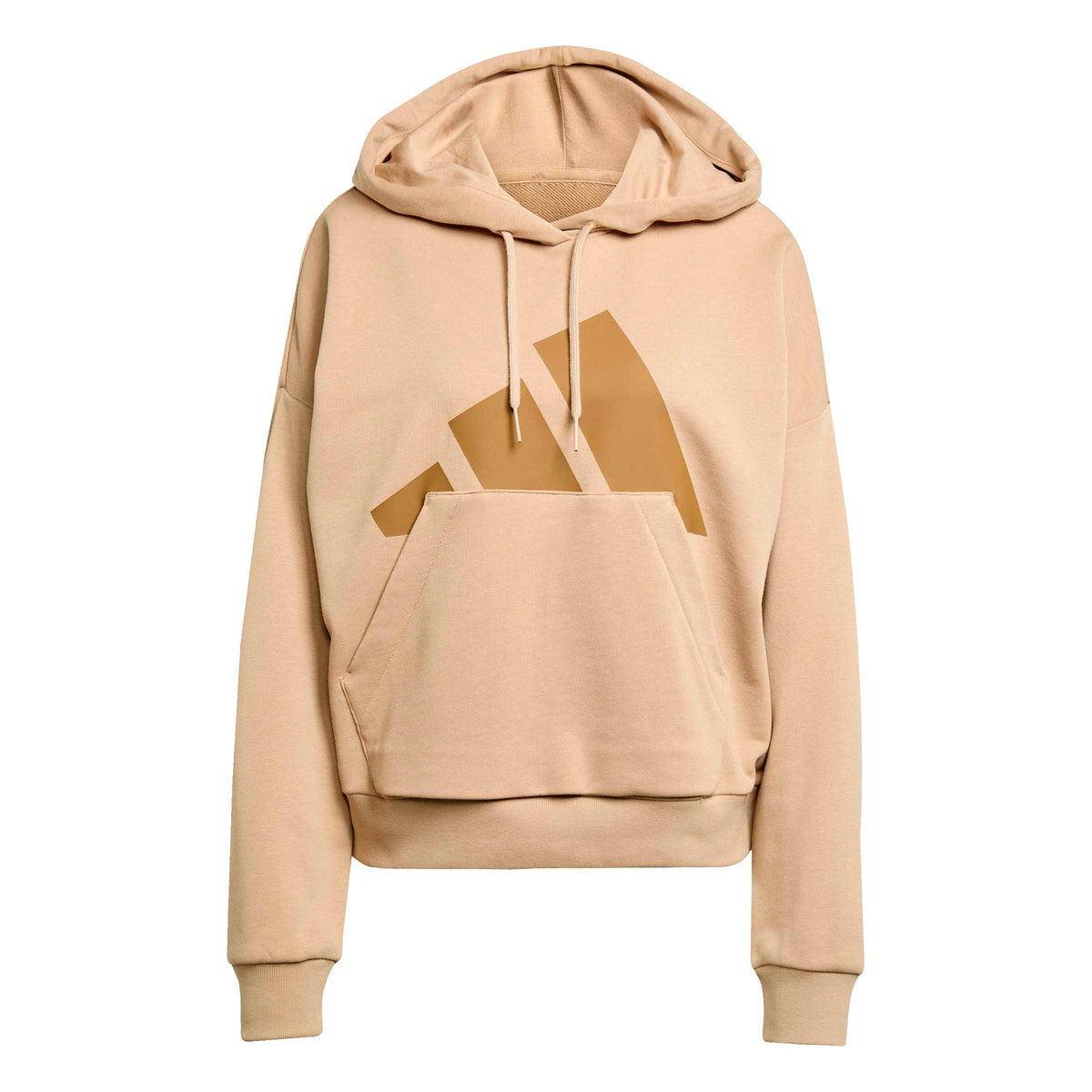 Adidas Felpa con Cappuccio Essentials Big Logo French Terry Loose Marrone