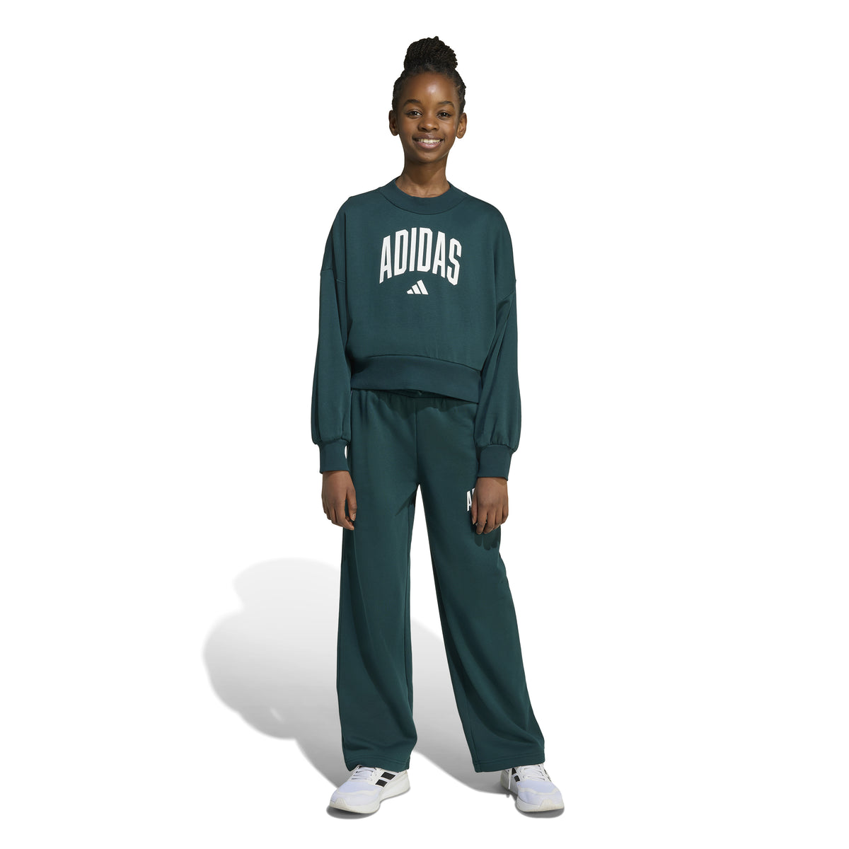Adidas Pantaloni Tipografia Collegiale Essentials Stagionali Bambini Verde