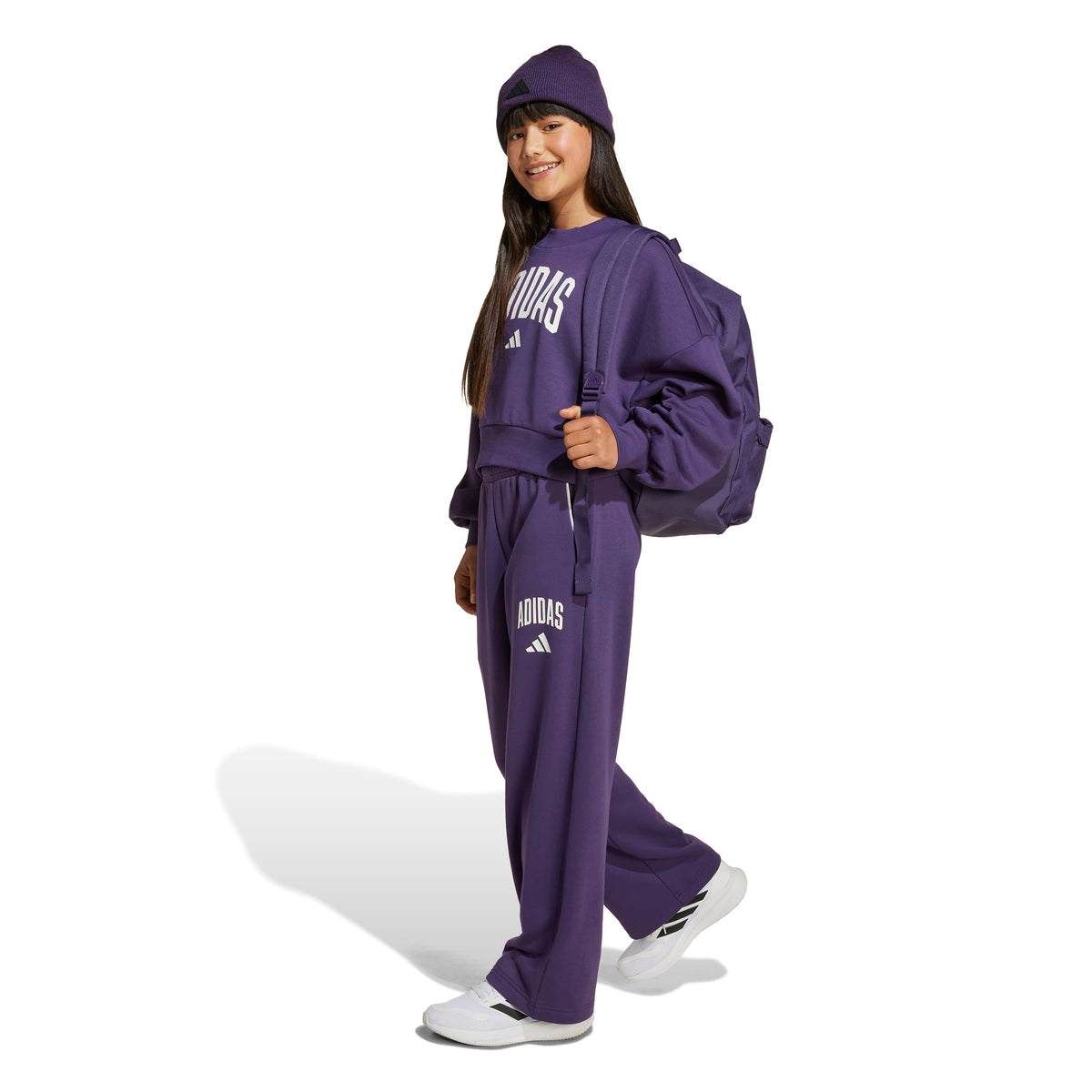 Adidas Pantaloni Tipografia Collegiale Essentials Stagionali Bambini Viola