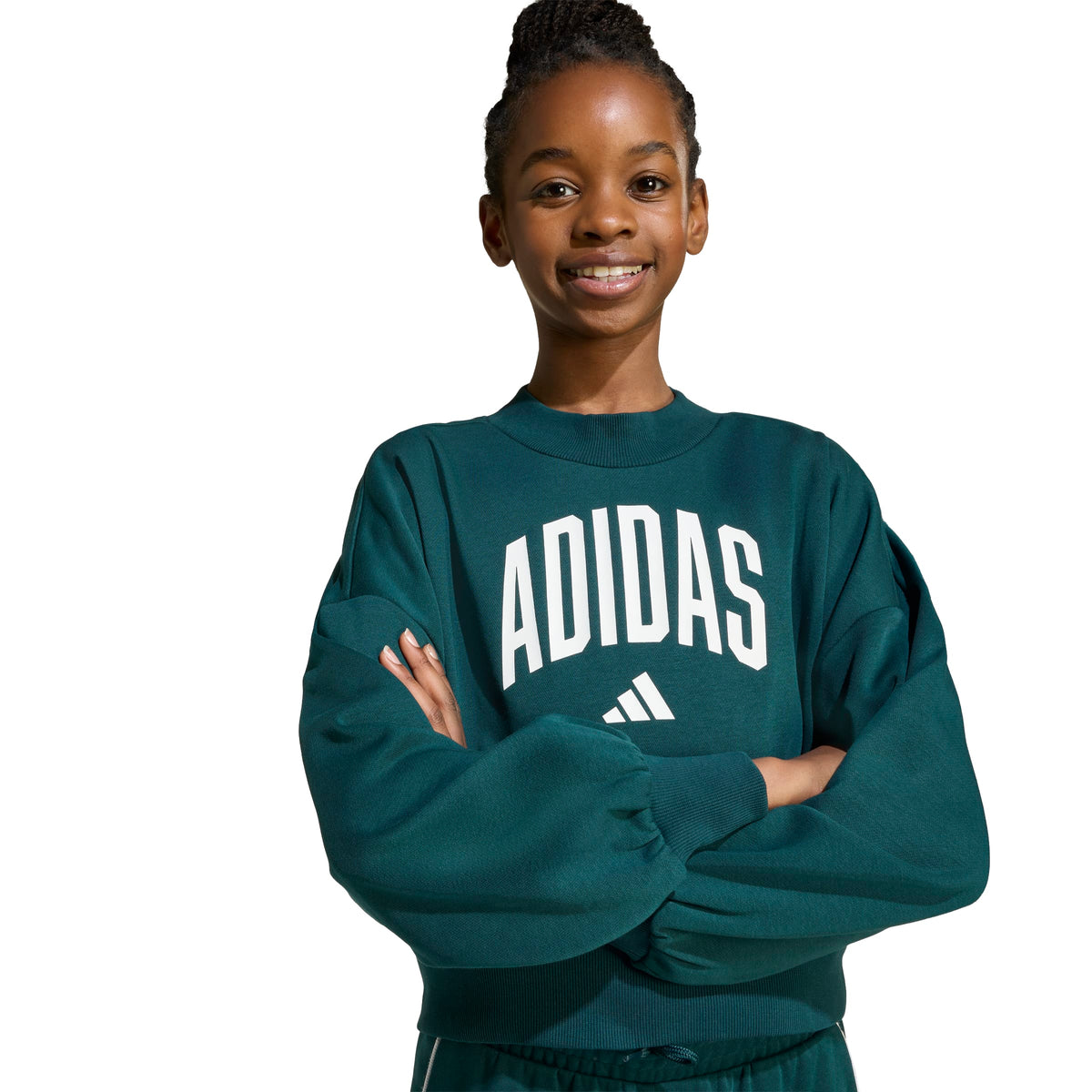 Adidas Felpa Seasonals Essentials Collegiale Grafica Girocollo Bambini Verde