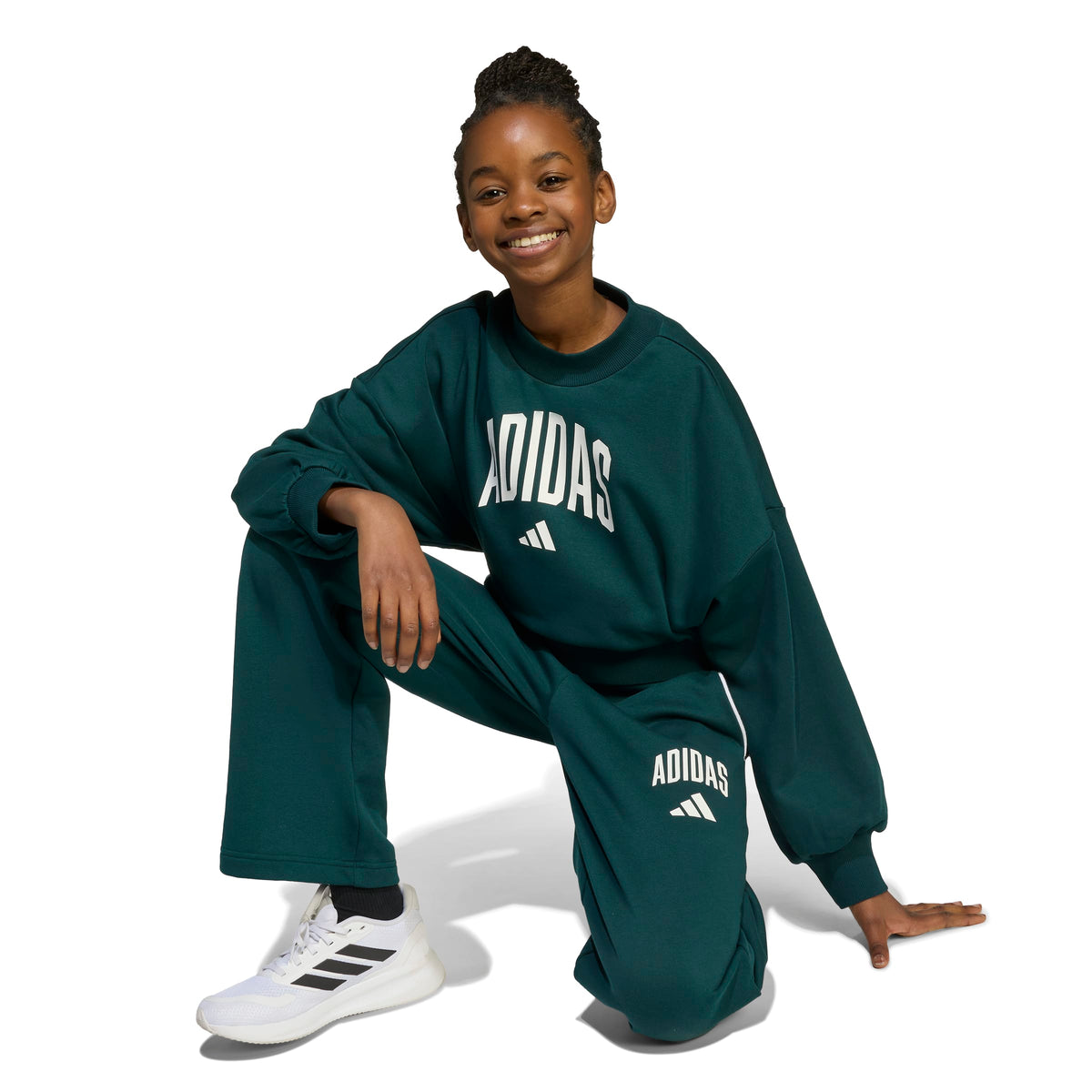 Adidas Felpa Seasonals Essentials Collegiale Grafica Girocollo Bambini Verde