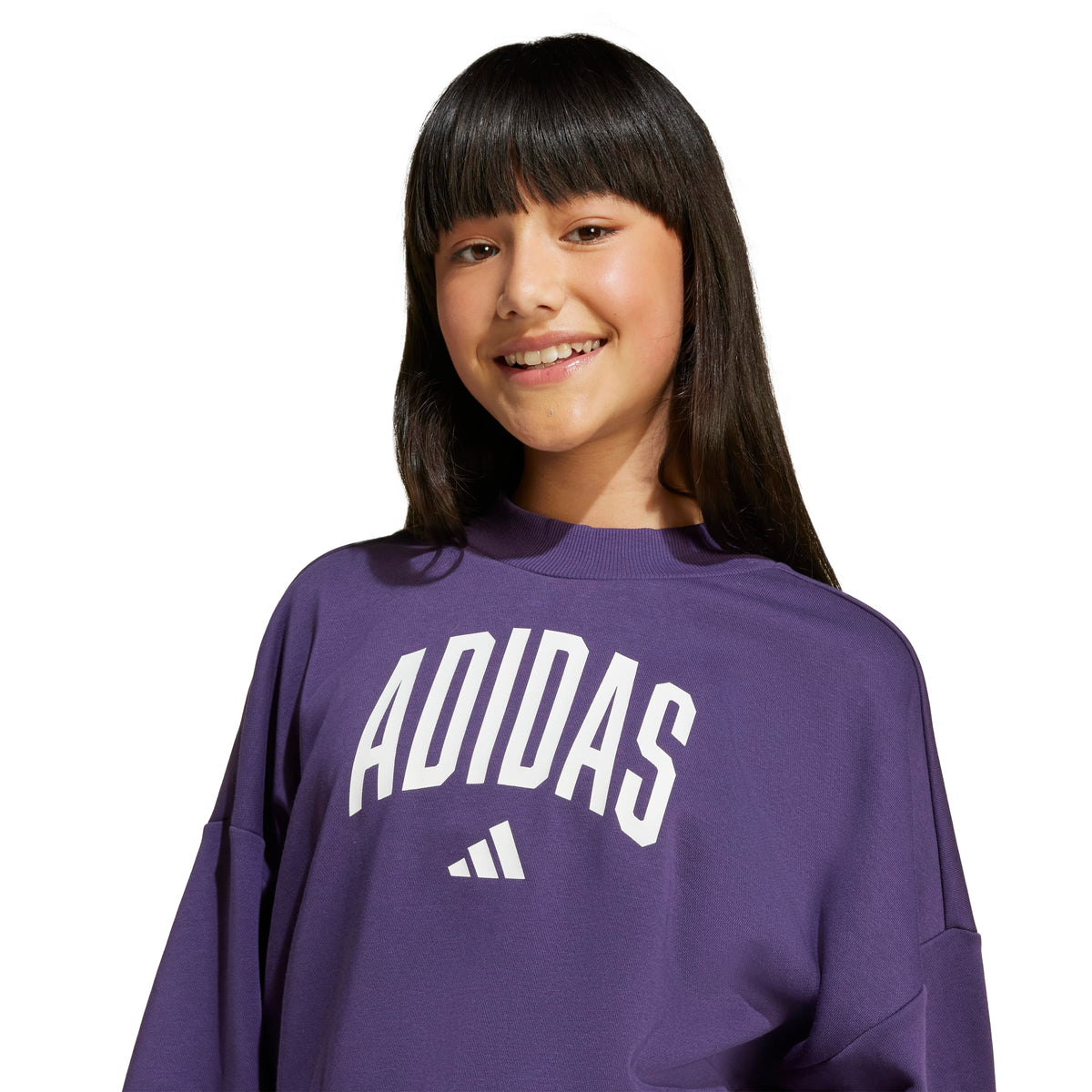 Adidas Felpa Seasonals Essentials Collegiale Grafica Girocollo Bambini Viola