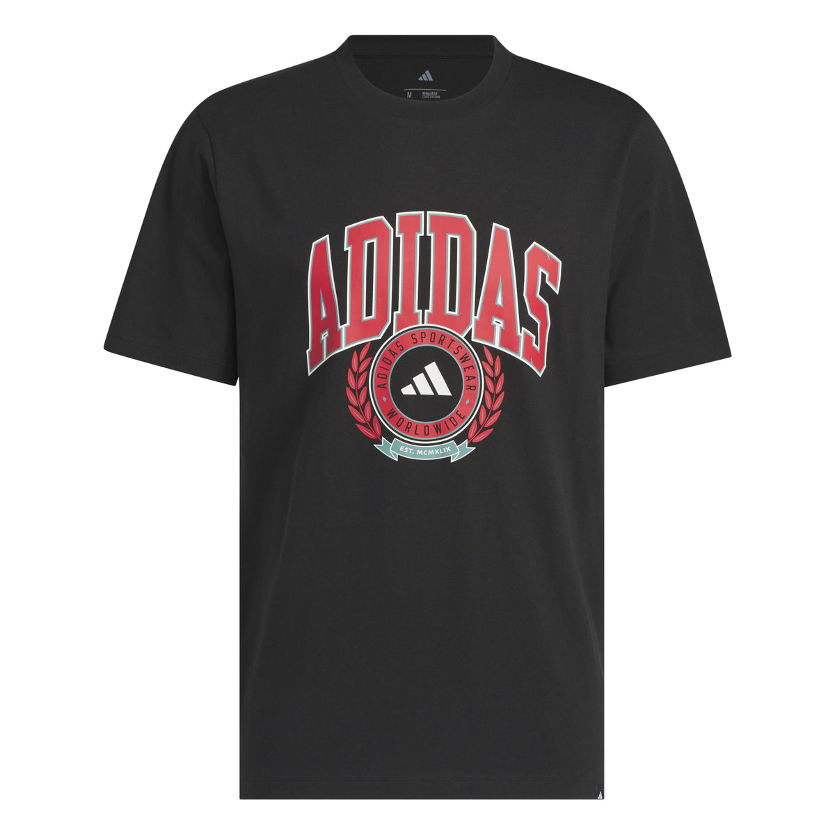 Adidas T-shirt con Grafica Varsity Crest Nero