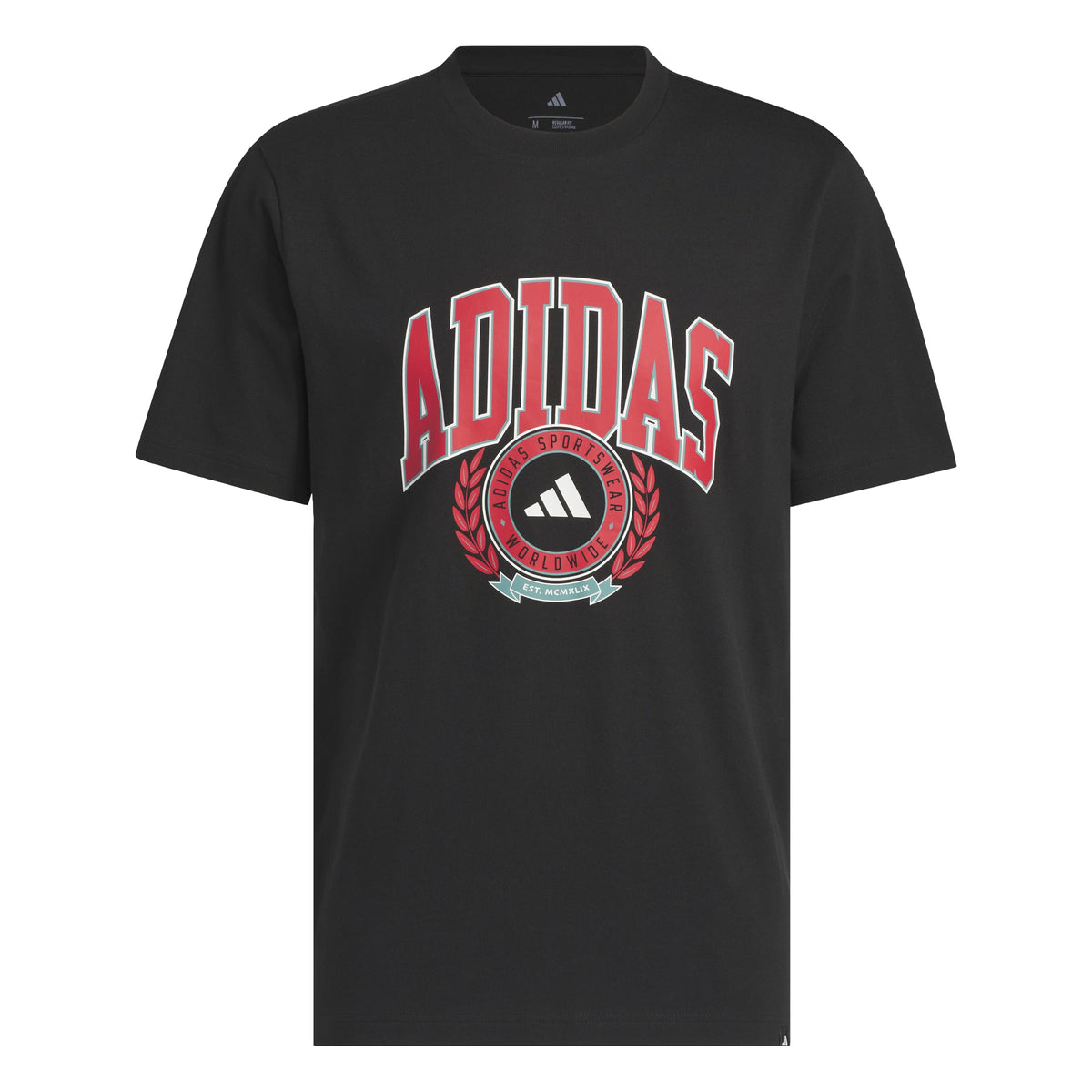 Adidas T-shirt con Grafica Varsity Crest Nero