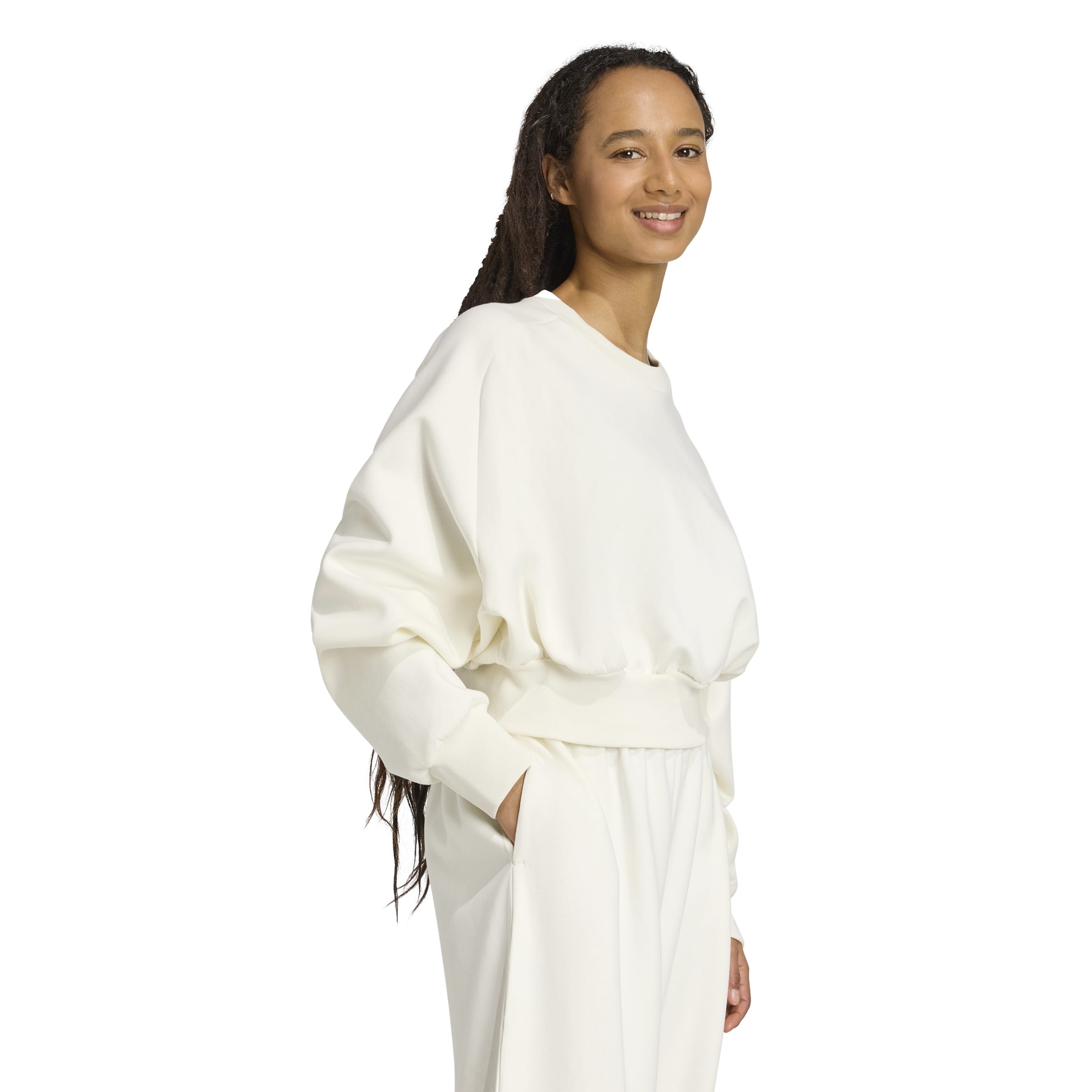 Adidas Felpa Soft Lux Loose Bianco