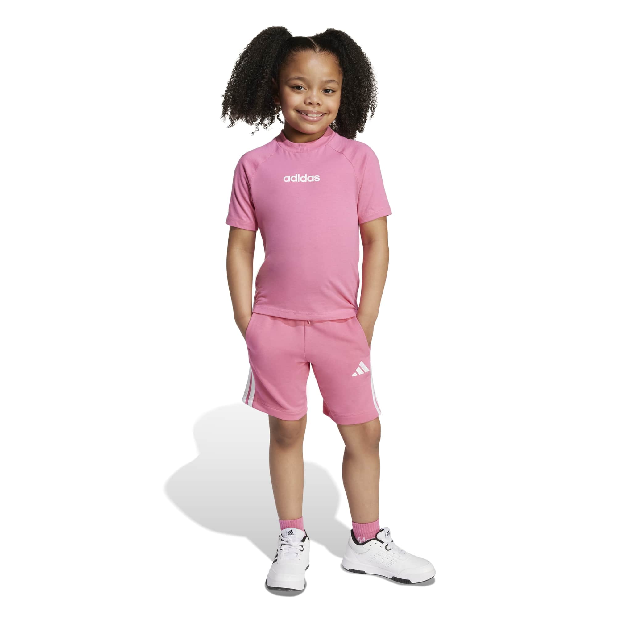 T-shirt Essentials Kids - Rosa / Bianco